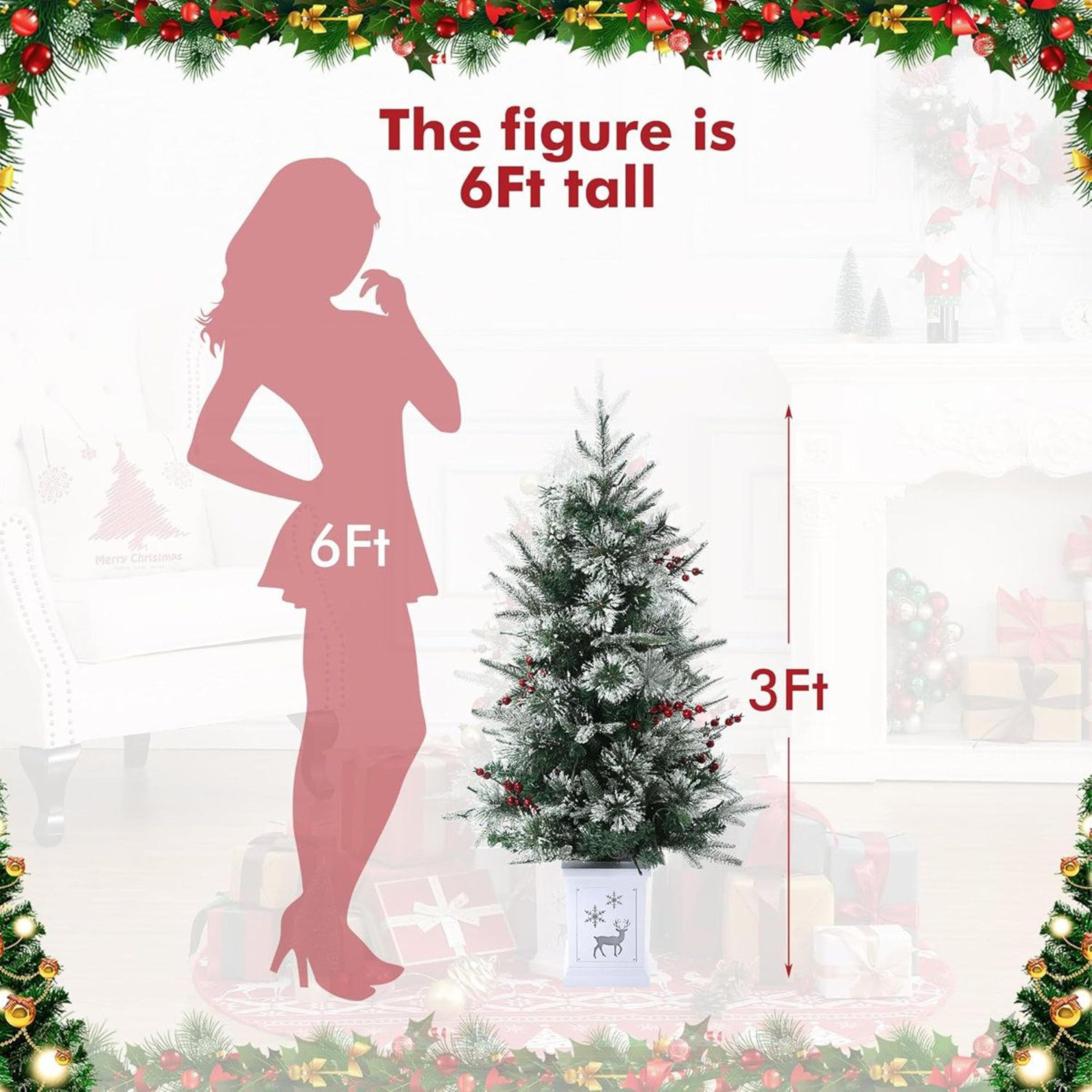 Pre Lit Artificial Christmas Tree With LED Lights And Illuminated Base 4