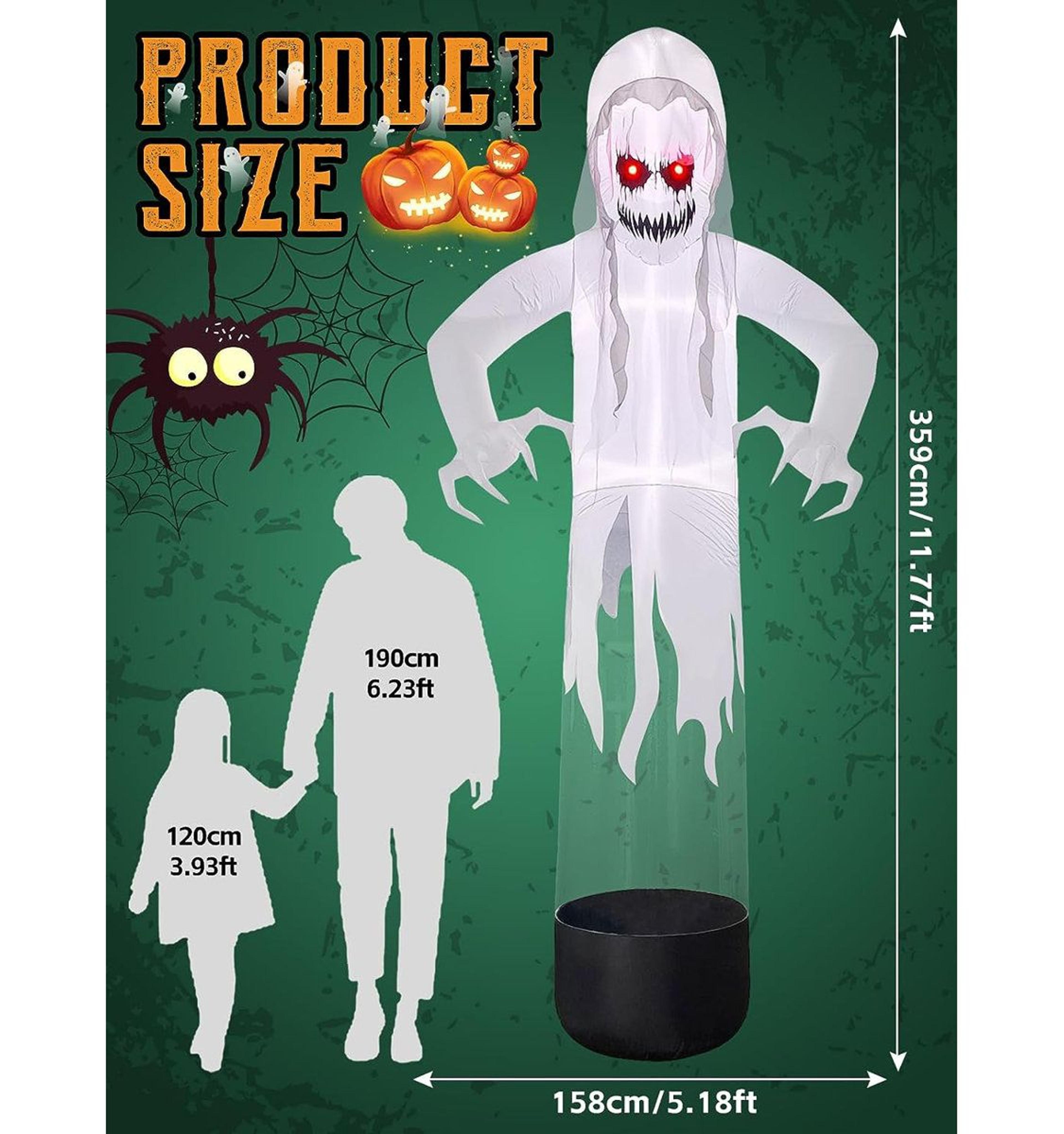Halloween Inflatable Ghost Decoration With LED Lights For Outdoor Yard Display 3