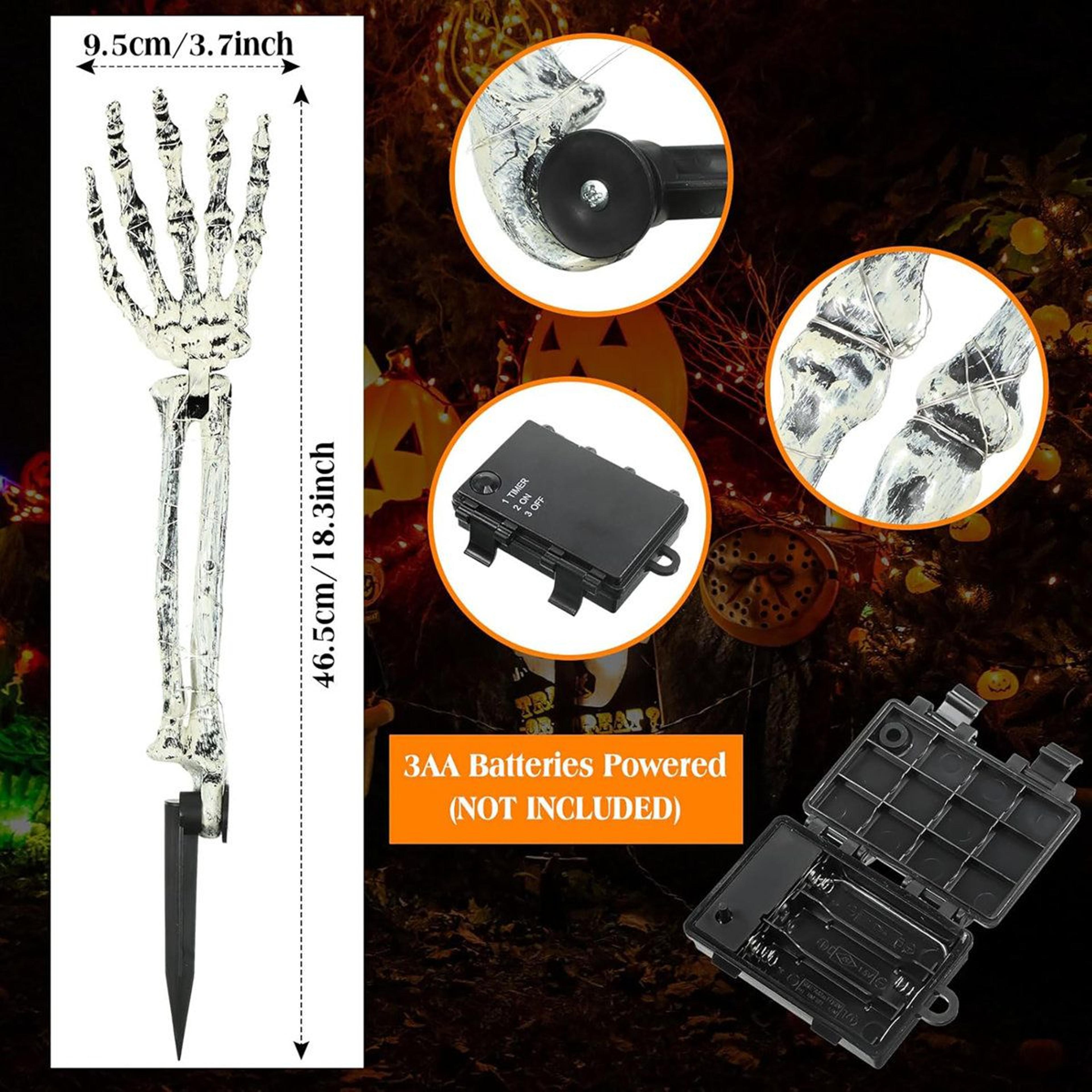 Lighted Skeleton Hands Halloween Decorations With LED Lights And Timer 3