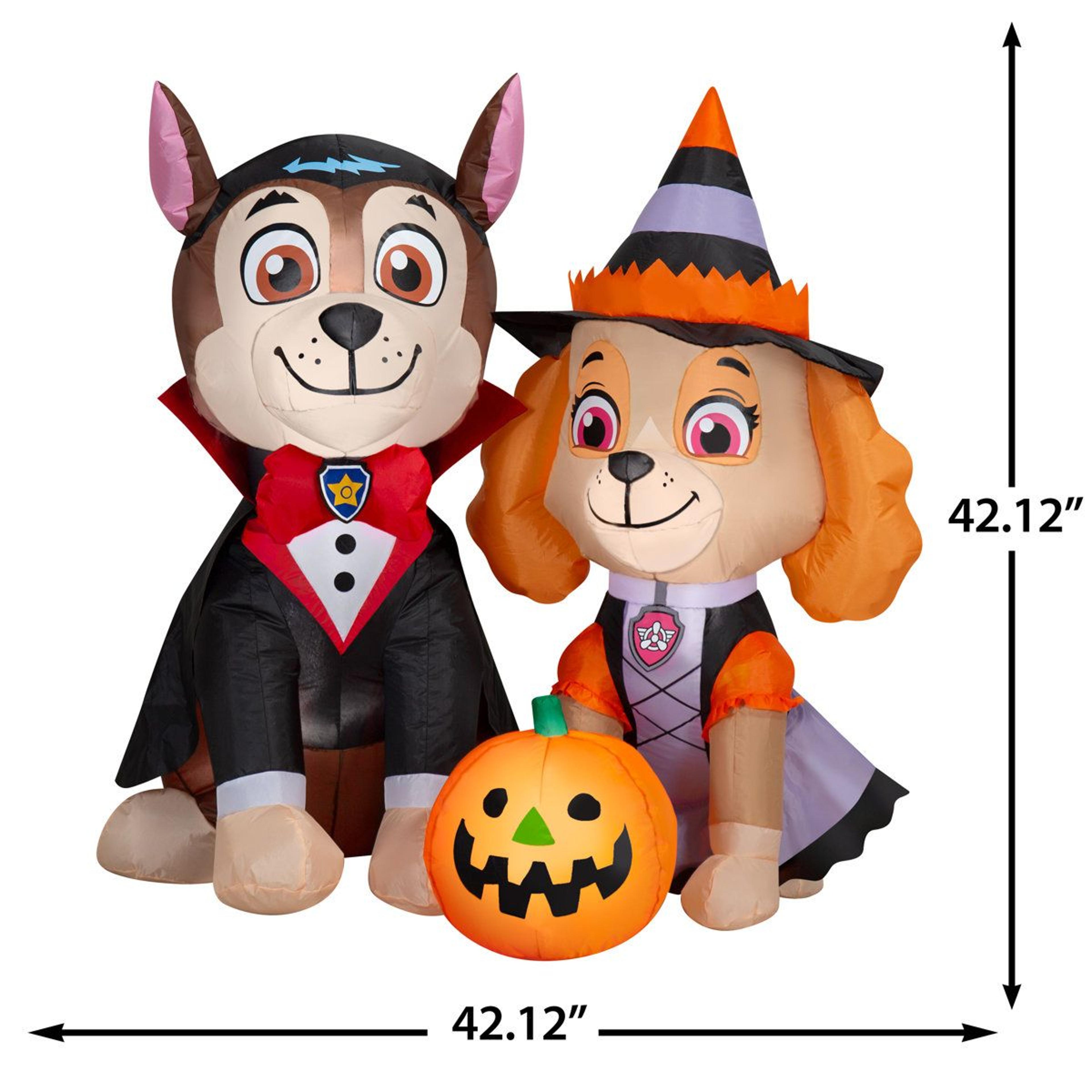 Halloween Inflatable Vampire Chase And Witch Skye With Light Up Pumpkin 2