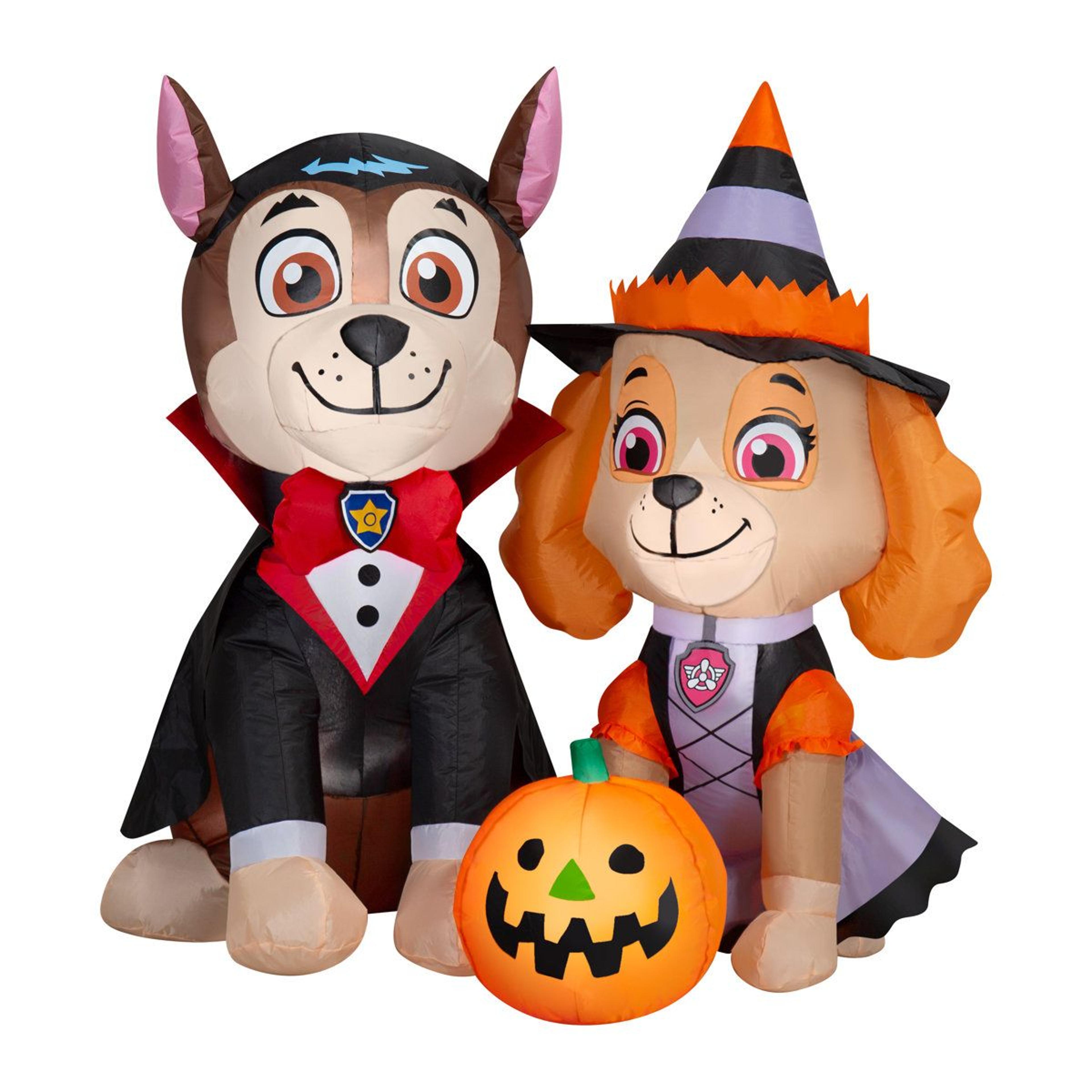 Halloween Inflatable Vampire Chase And Witch Skye With Light Up Pumpkin 0