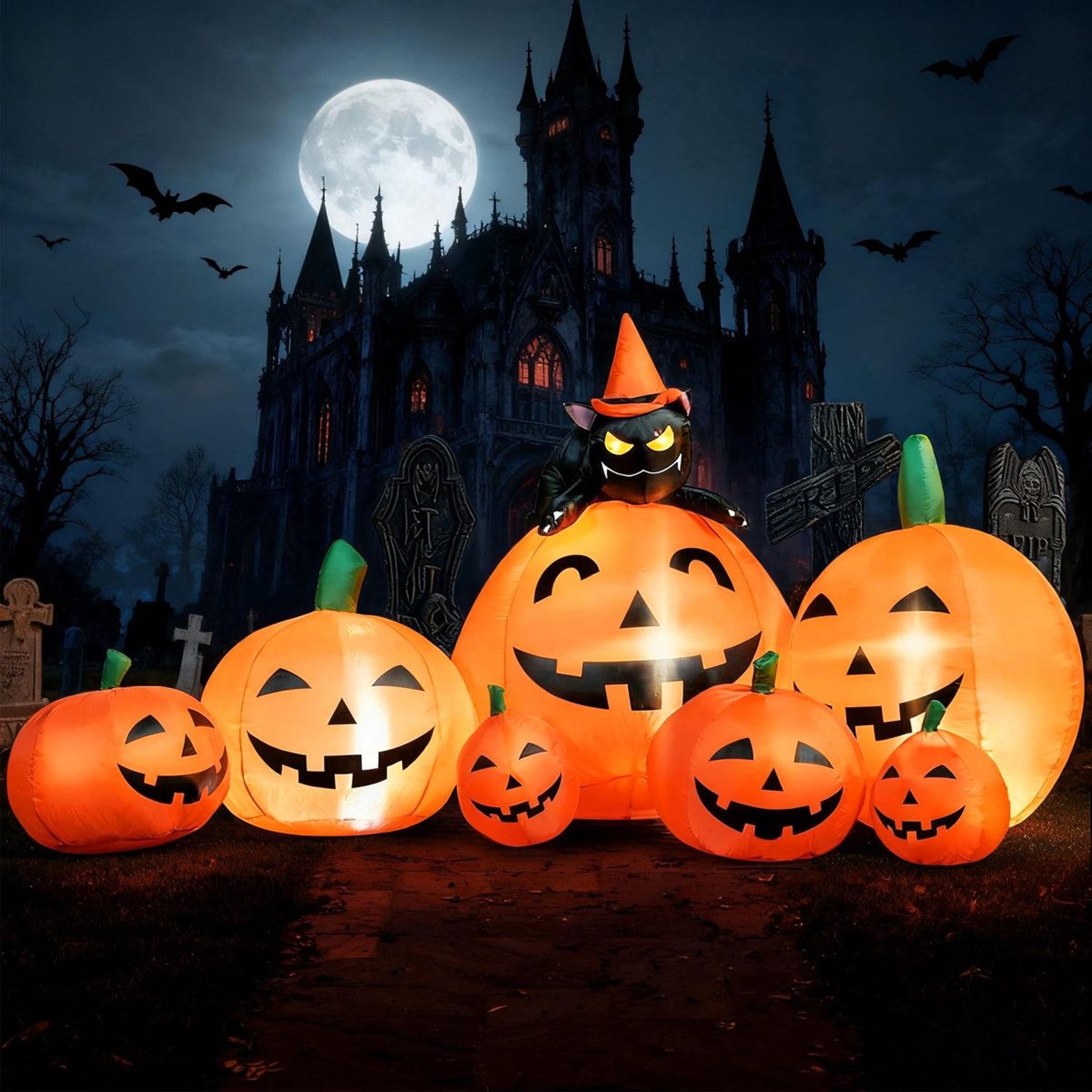 halloween inflatable pumpkin outdoor decoration with built in leds