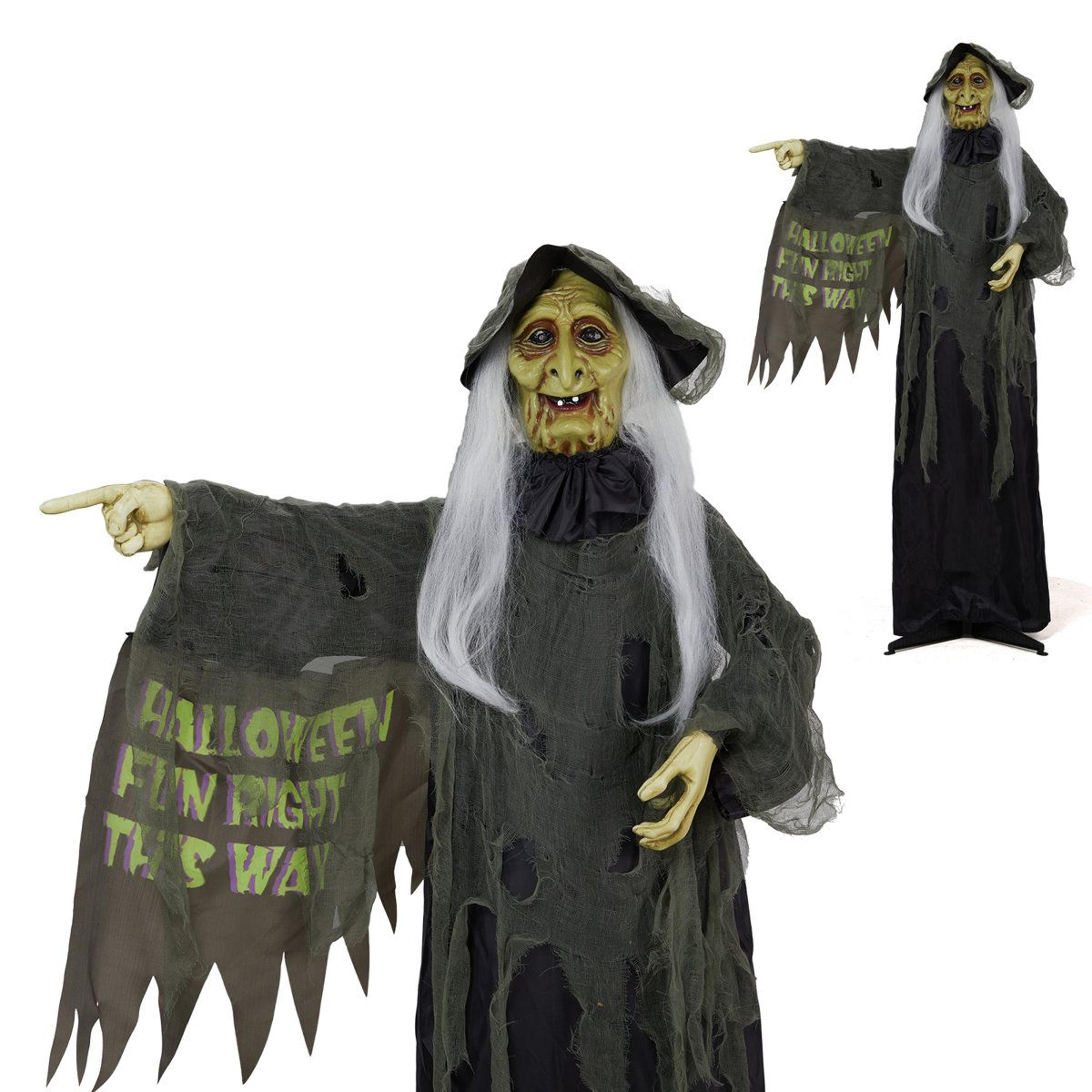animated halloween maid animatronic touch activated battery powered spooky decor