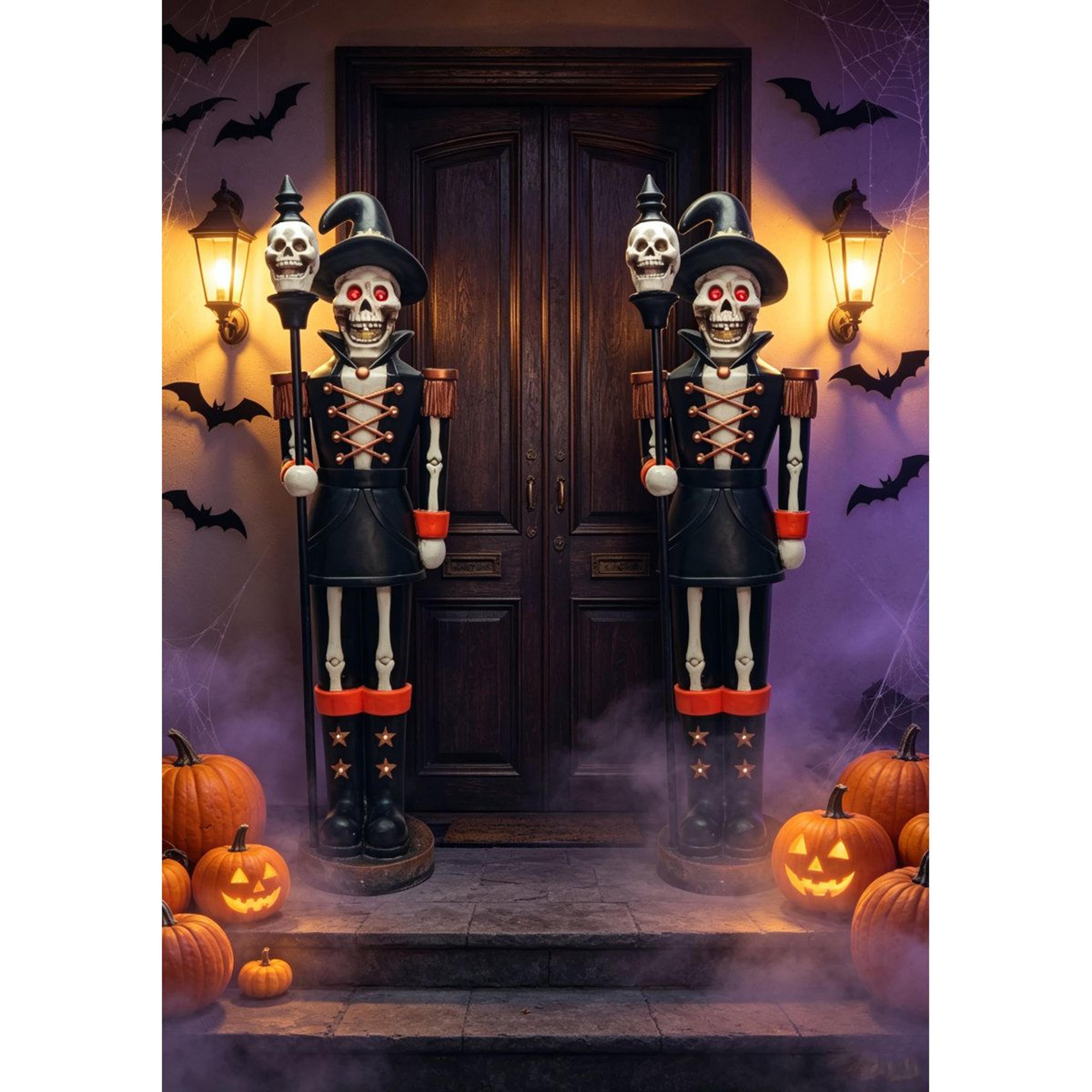 Lighted Skull Commander Halloween Skeleton Soldier Outdoor Decoration 2