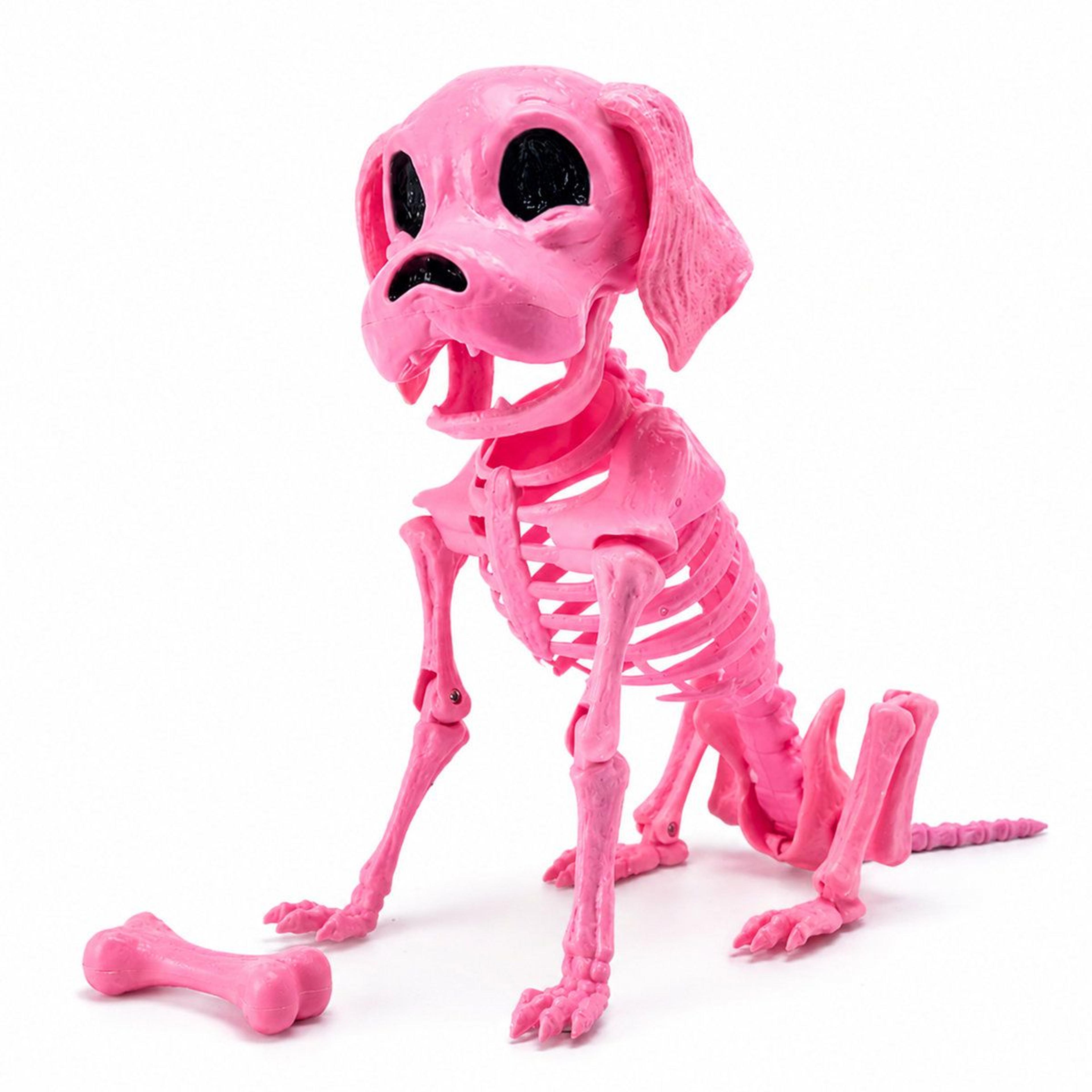 Posable Pink Dog Skeleton Halloween Figurine Decoration 6