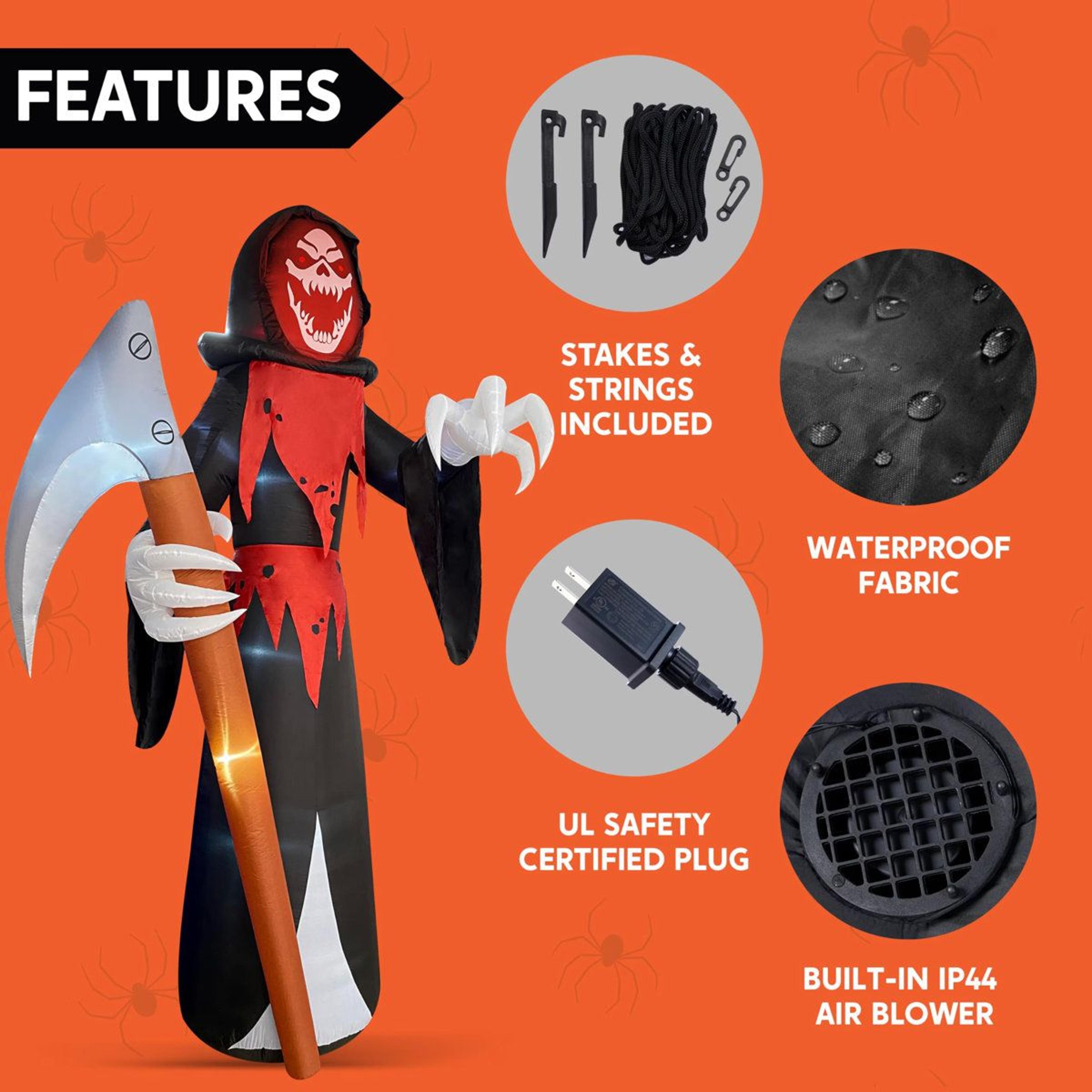 Halloween Inflatable Grim Reaper Decoration With LED Lights 1