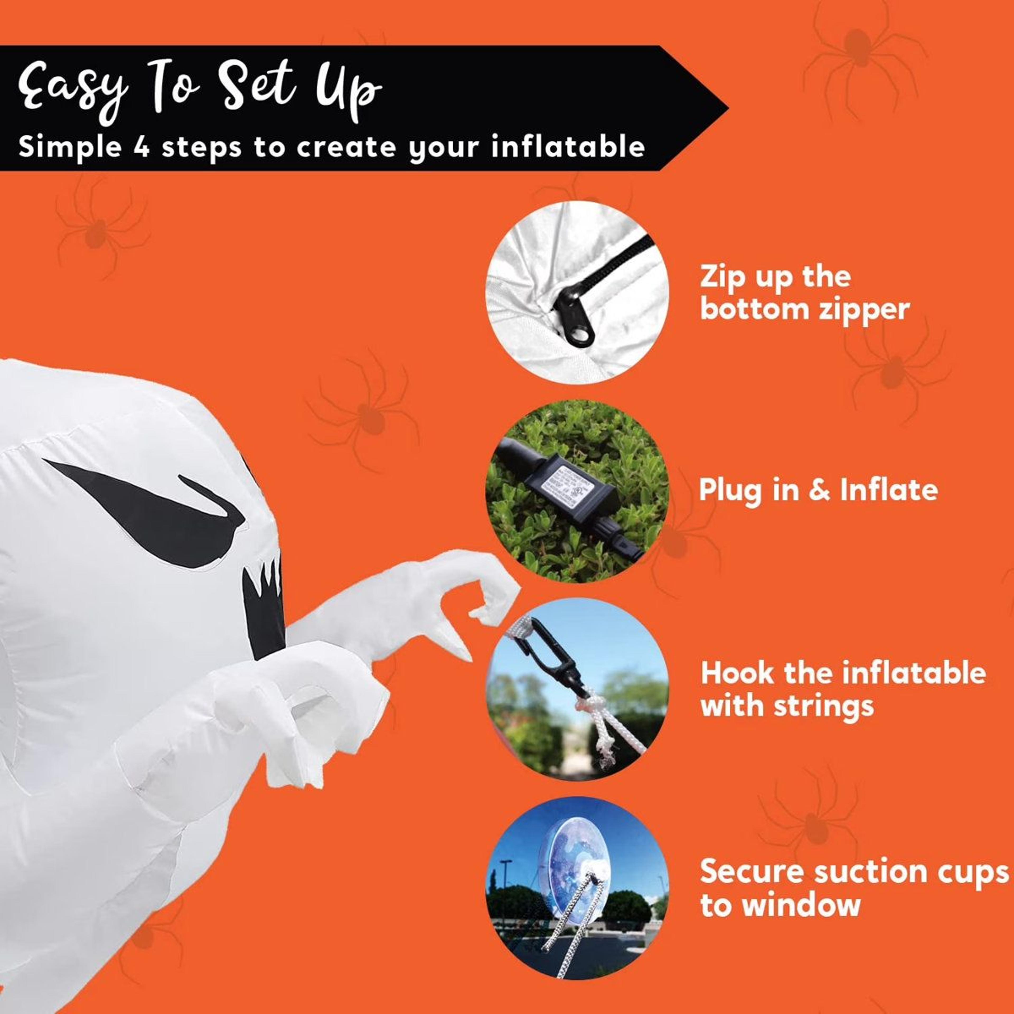 Halloween Inflatable Scary Flying Ghost Decoration With Light 3