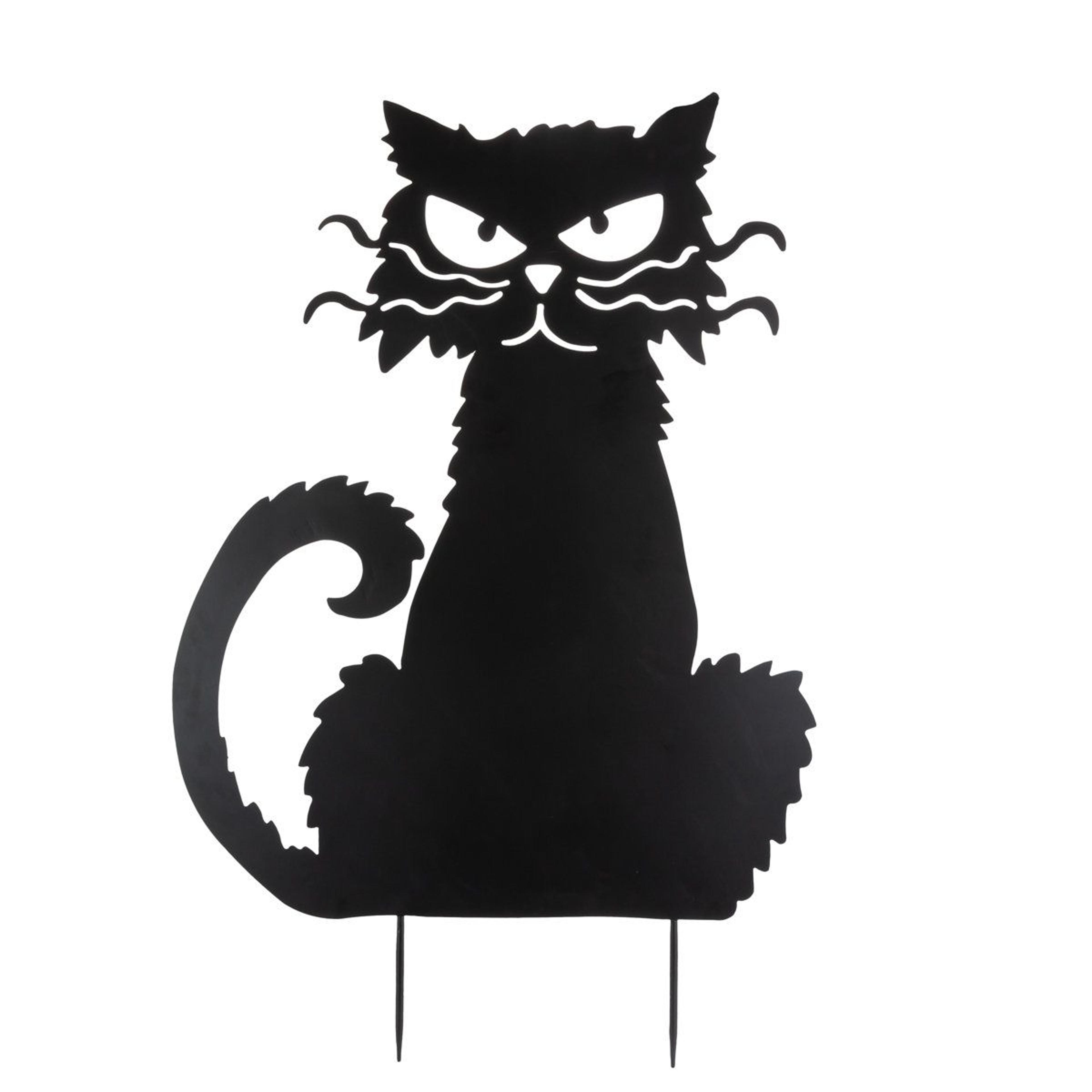 halloween black cat garden stake outdoor decoration