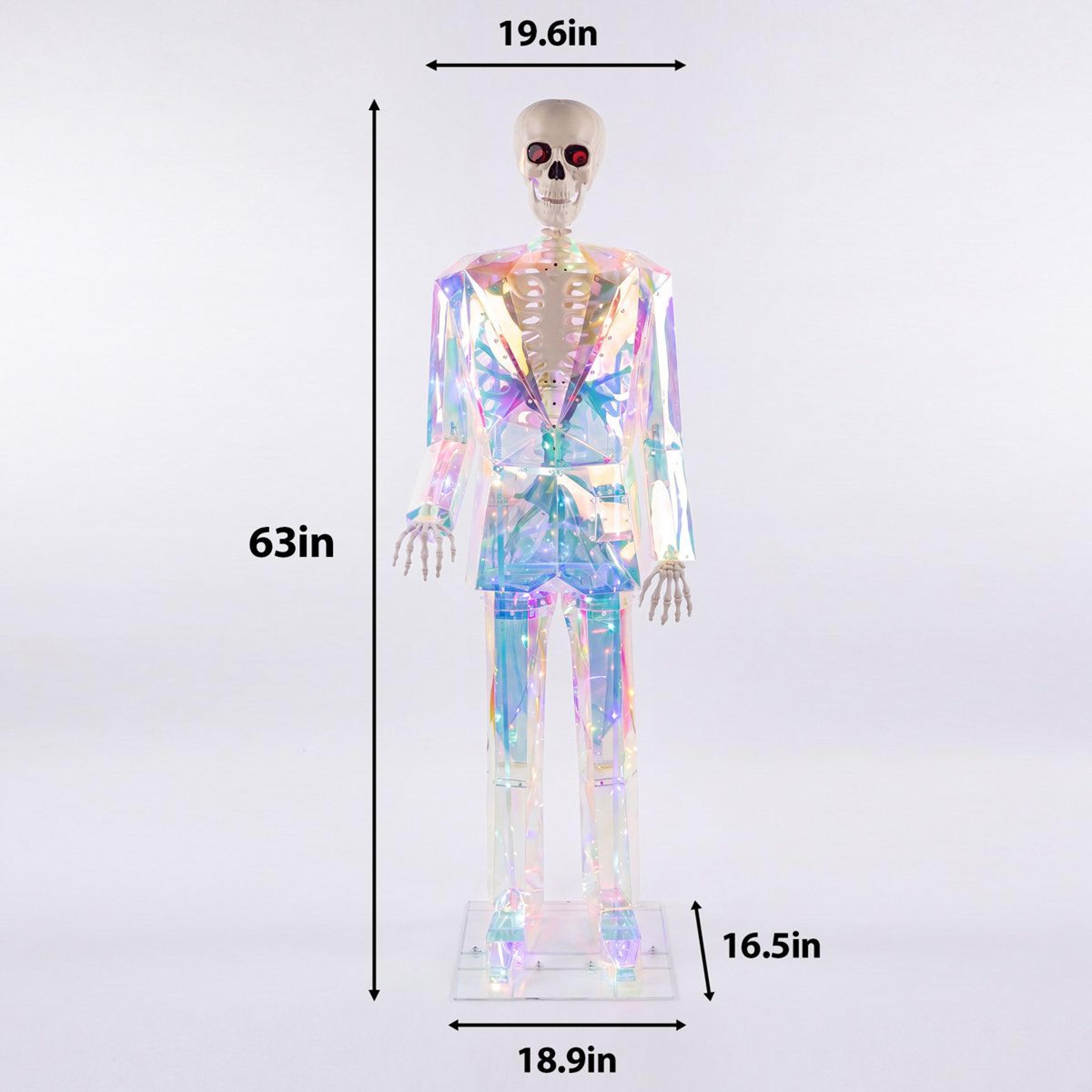LED Halloween Skeleton Decoration With Multicolor Lights 4