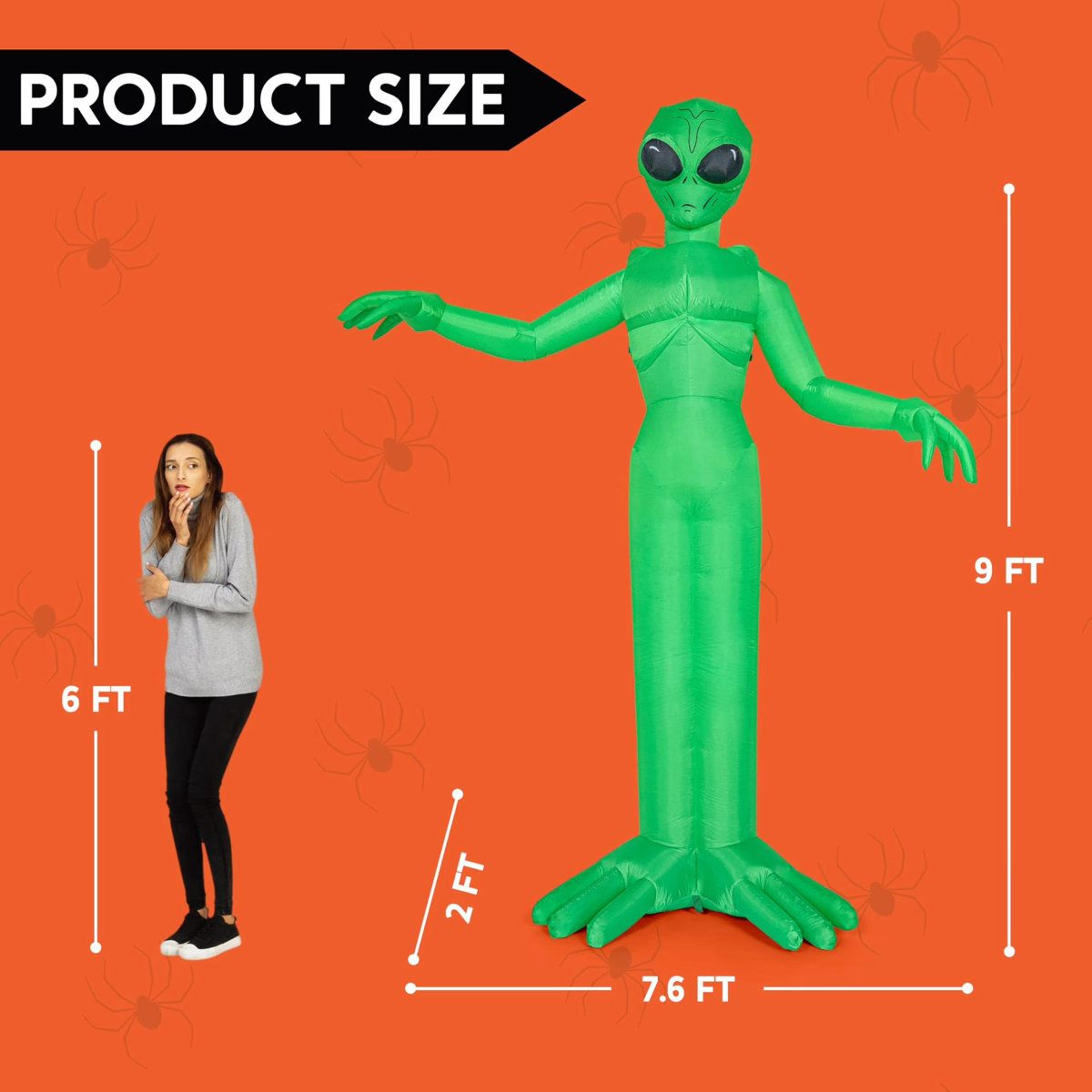 Halloween Inflatable Alien Outdoor Decoration With Built In LED Lights 3