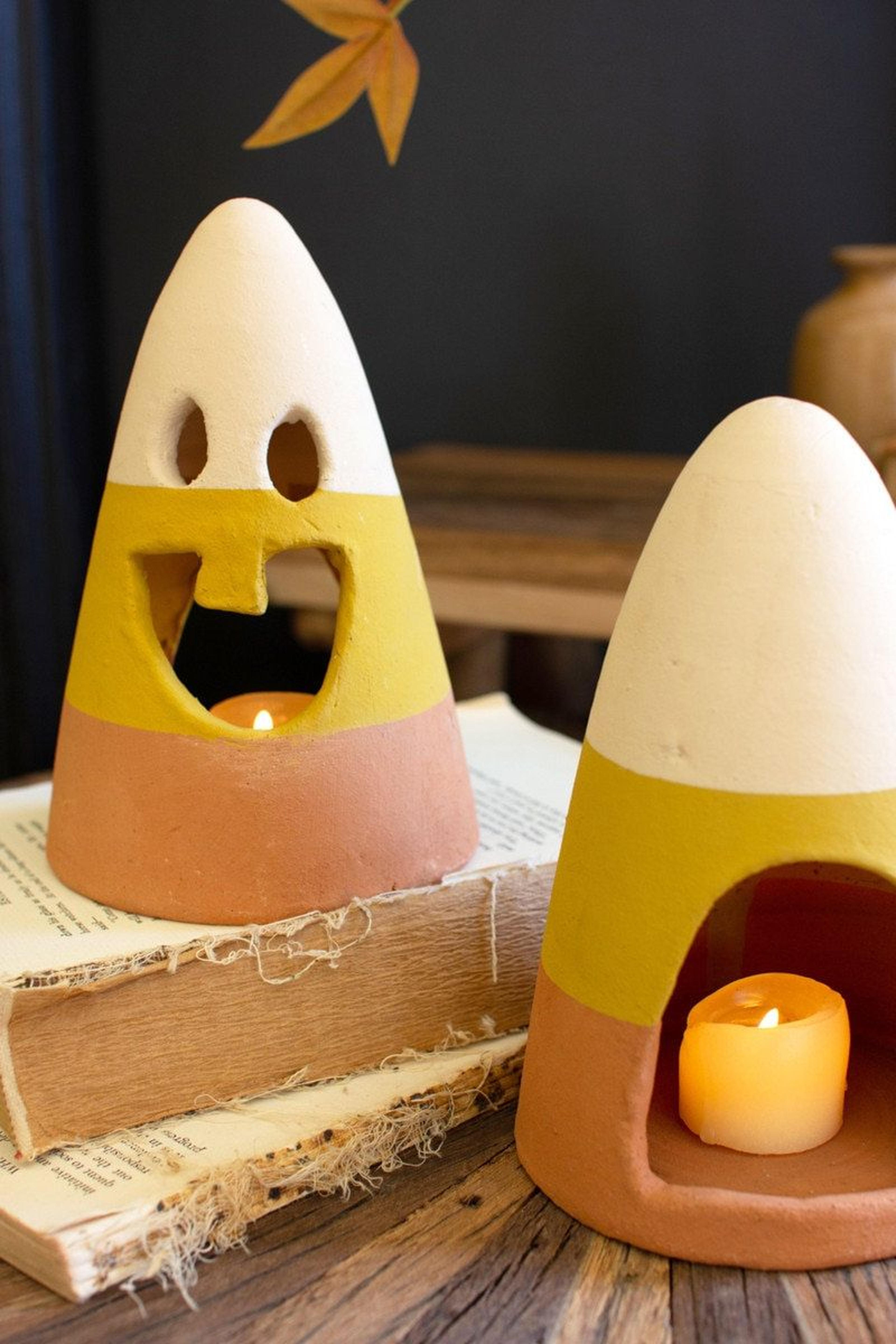 Candy Corn Lantern Handmade Fall Decorations 5