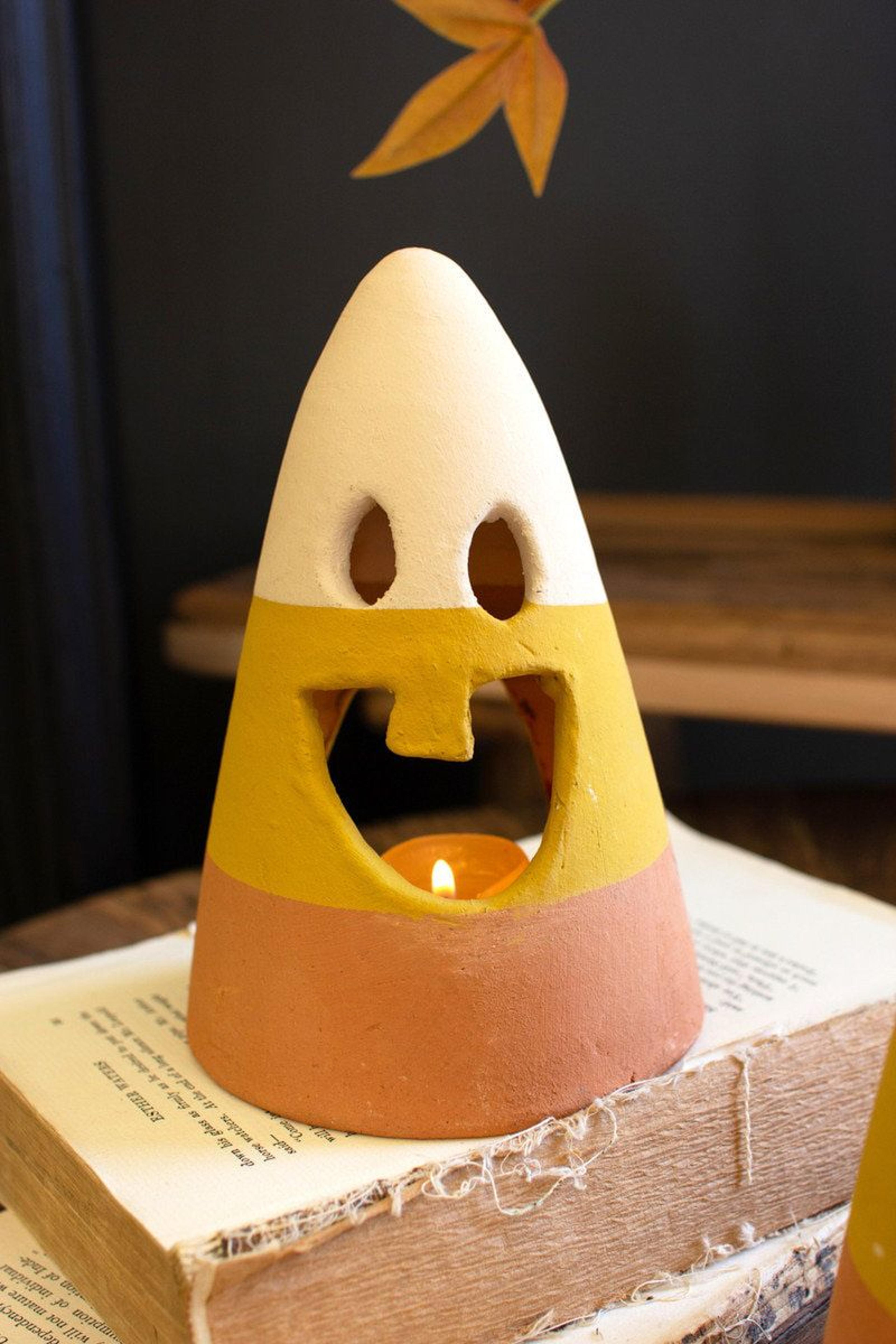 Candy Corn Lantern Handmade Fall Decorations 1