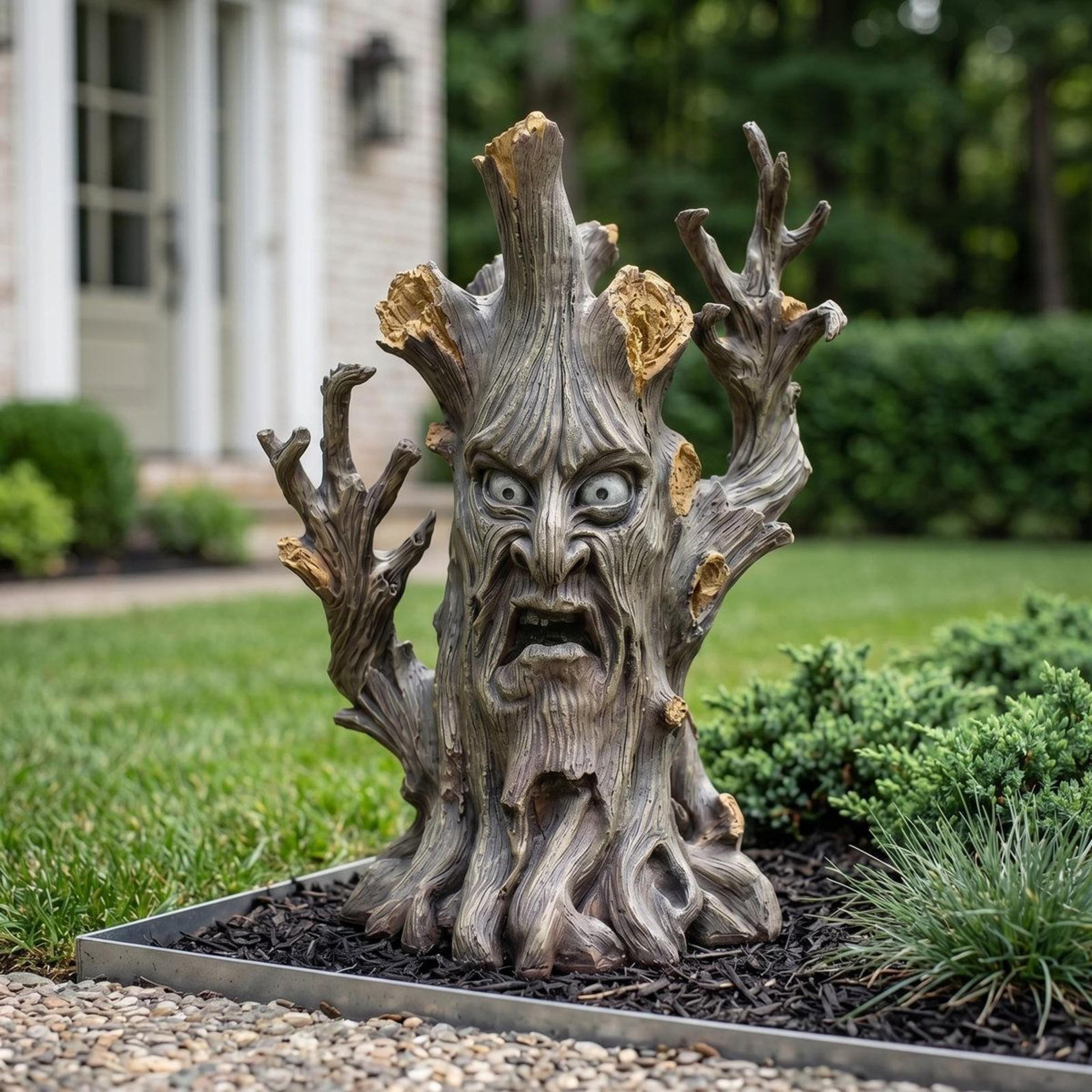 Black Forest Ent Tree Statue Brown Polyresin Garden Decor 3