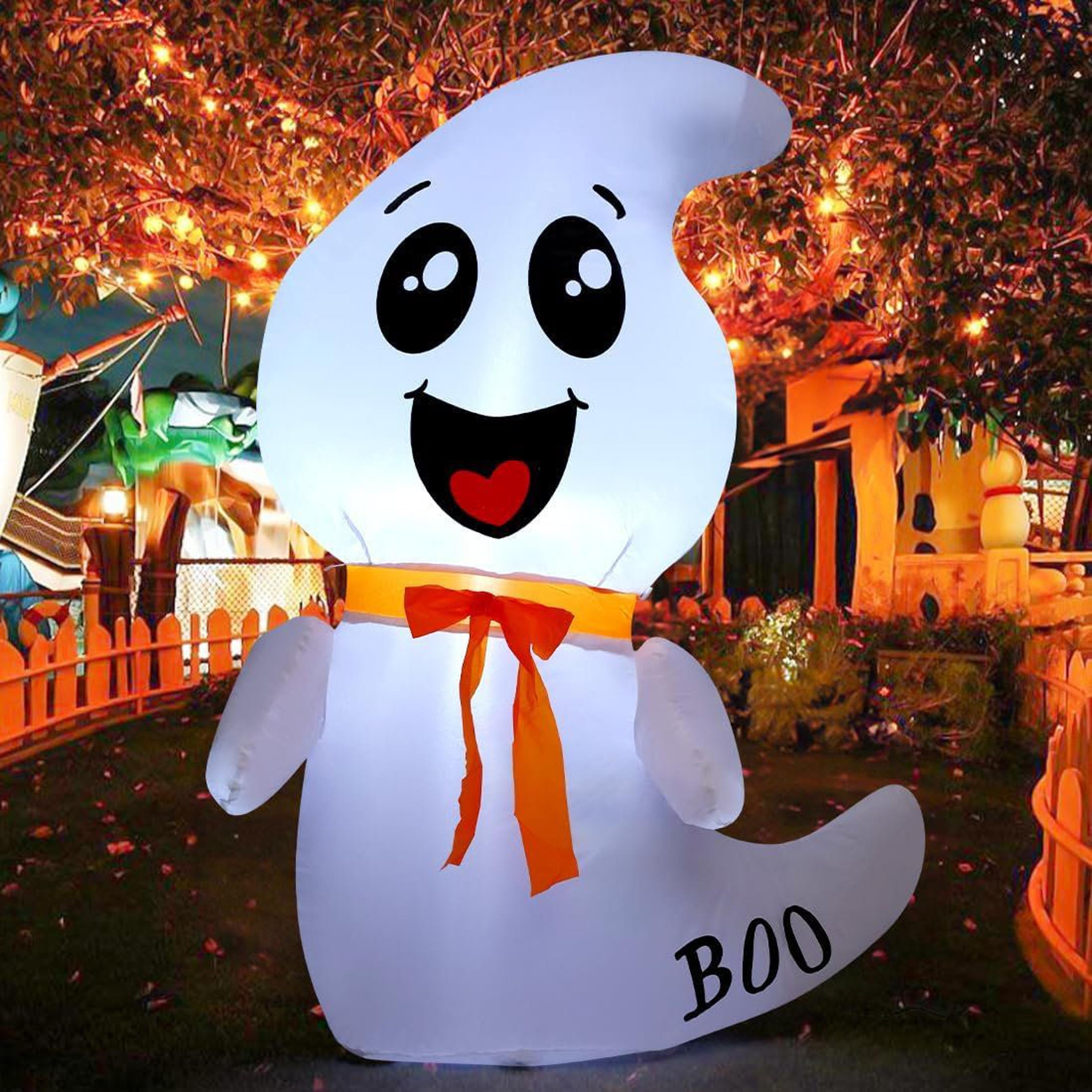 Halloween Inflatable Ghost With Built In LED Lights For Outdoor Decoration 4