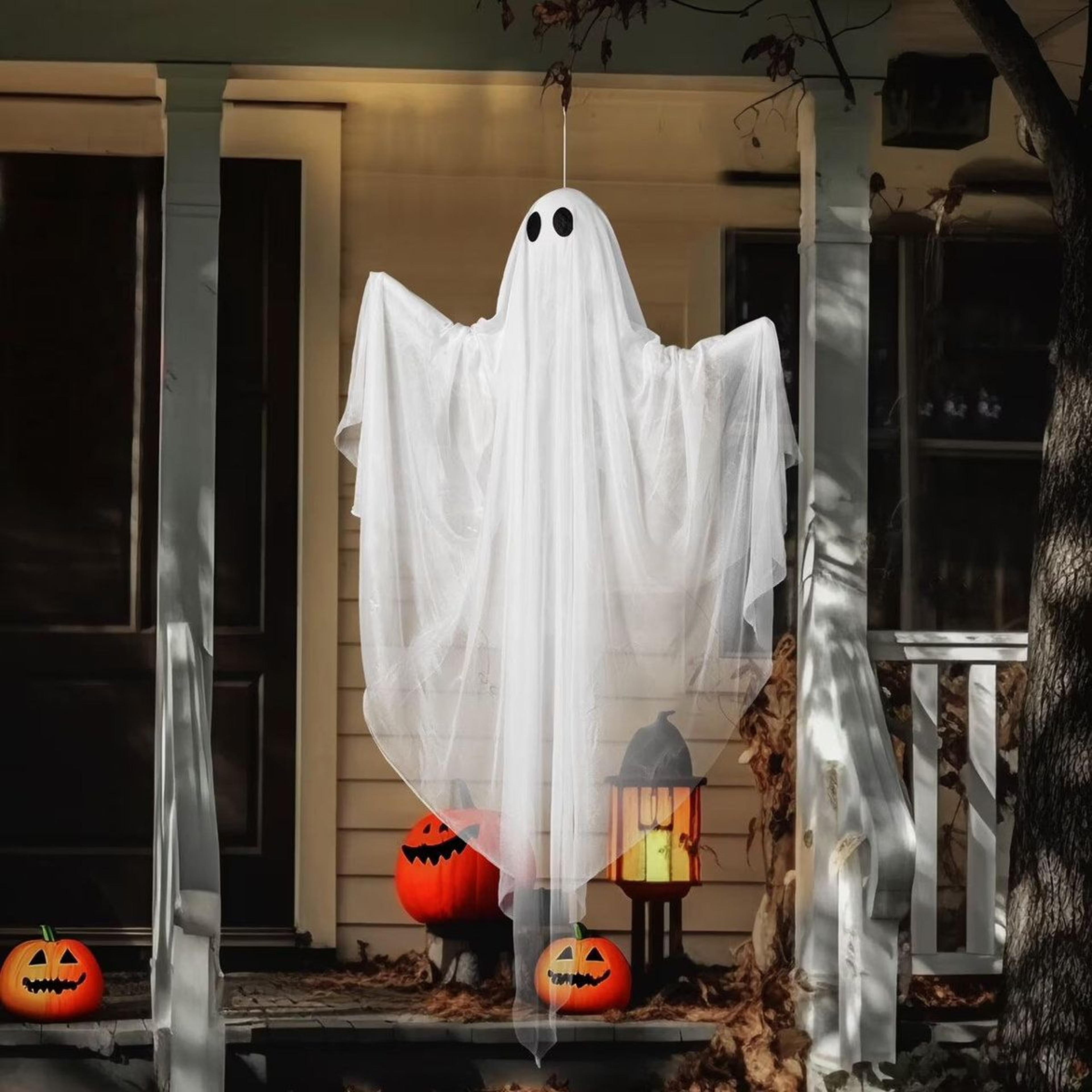 Halloween Hanging Ghost Decoration With Warm White LED Light 4
