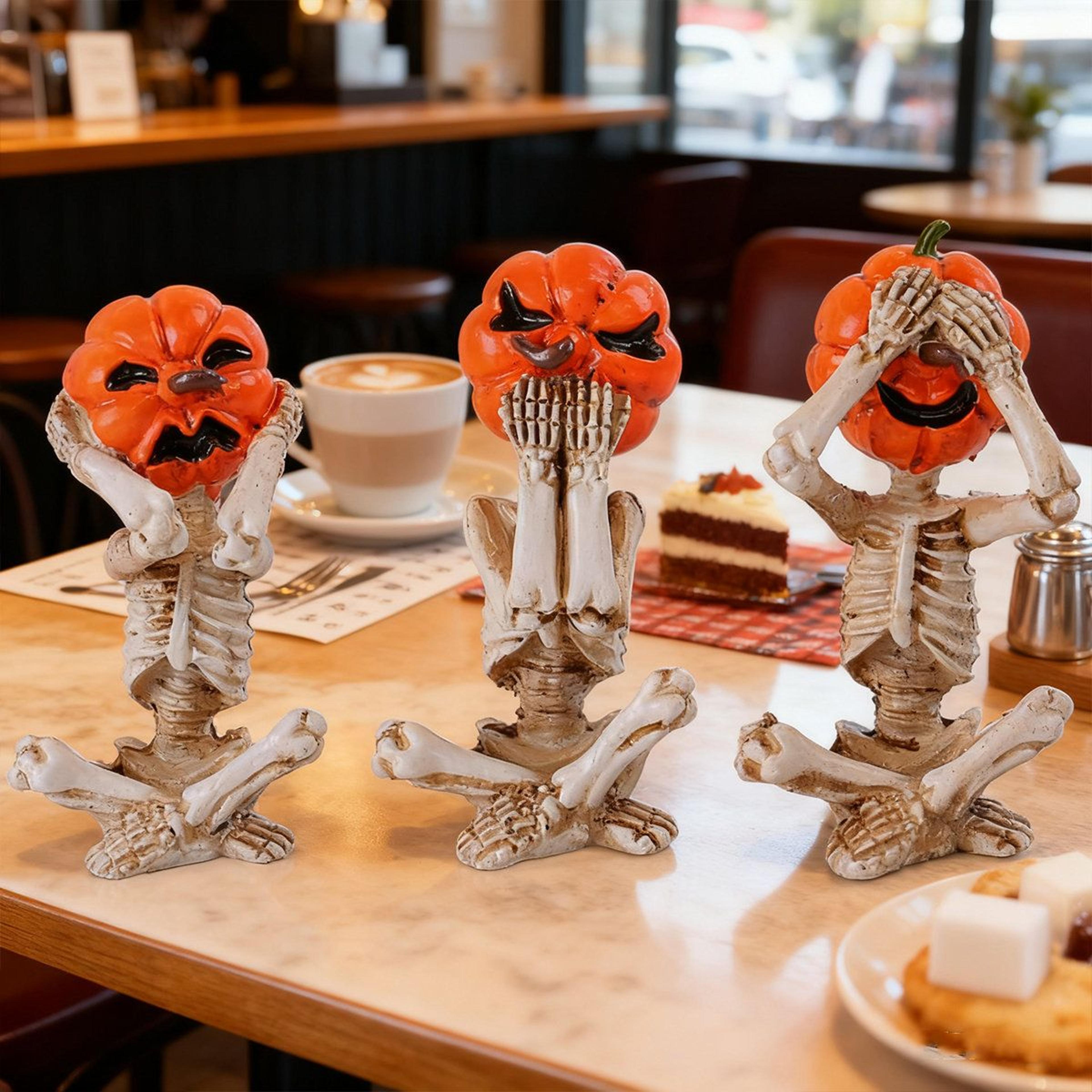 Halloween Skeleton Pumpkin Skull Figurines For Indoor And Outdoor Decor 1