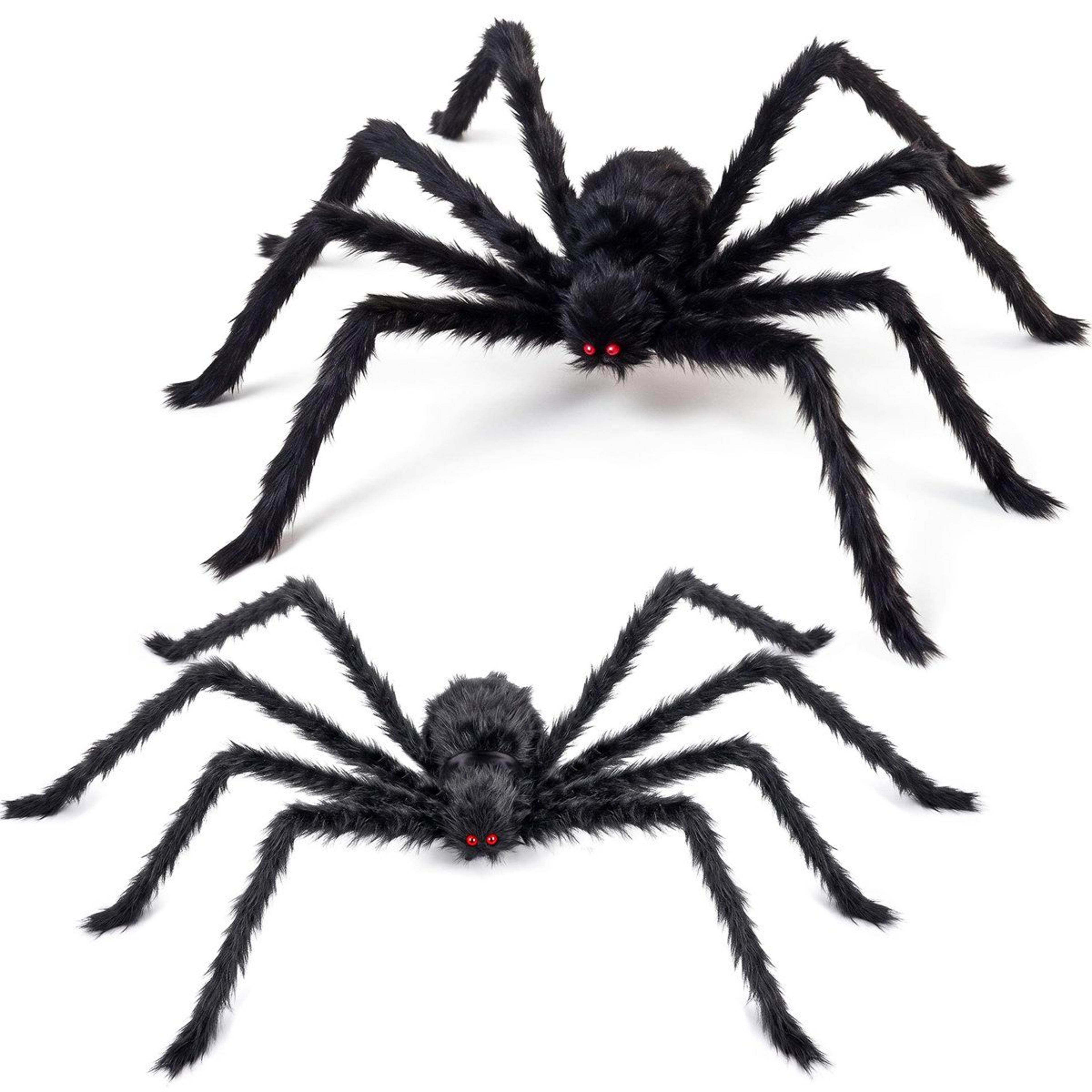 giant black halloween spiders plush indoor outdoor decorations