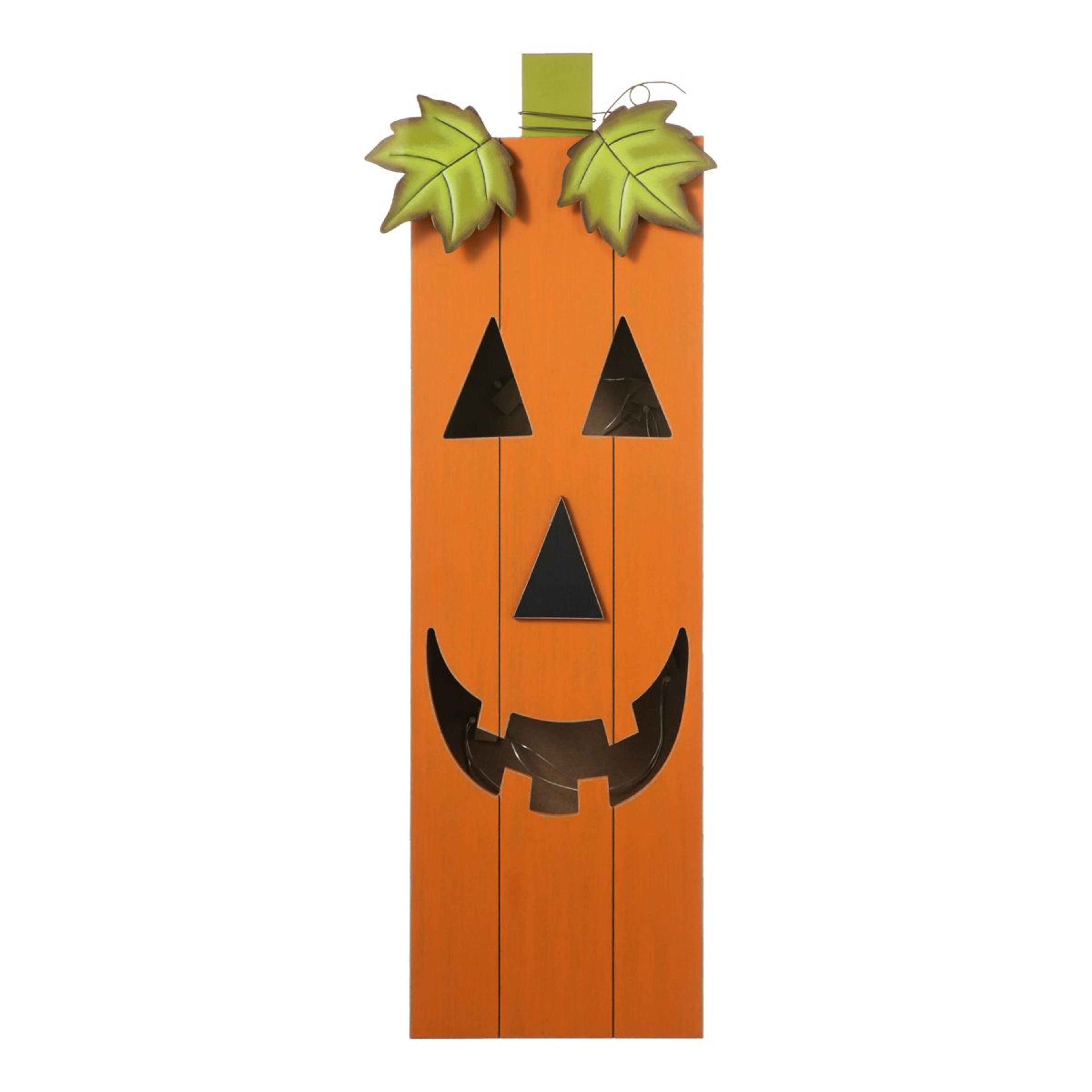 Halloween Jack O Lantern Wooden Decoration With Warm White LED Lights 1