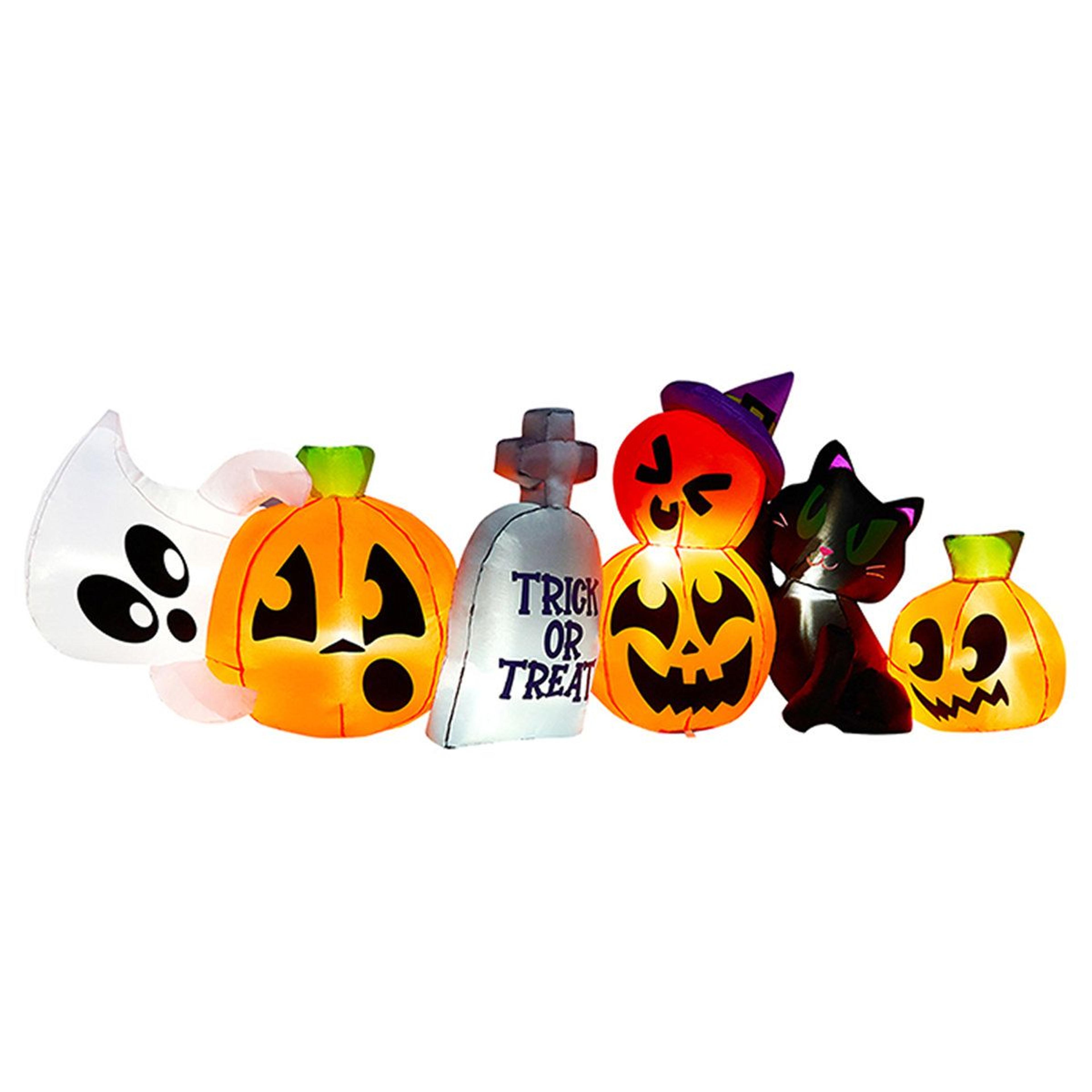 halloween inflatable yard decoration with pumpkin ghost cat and tombstone design