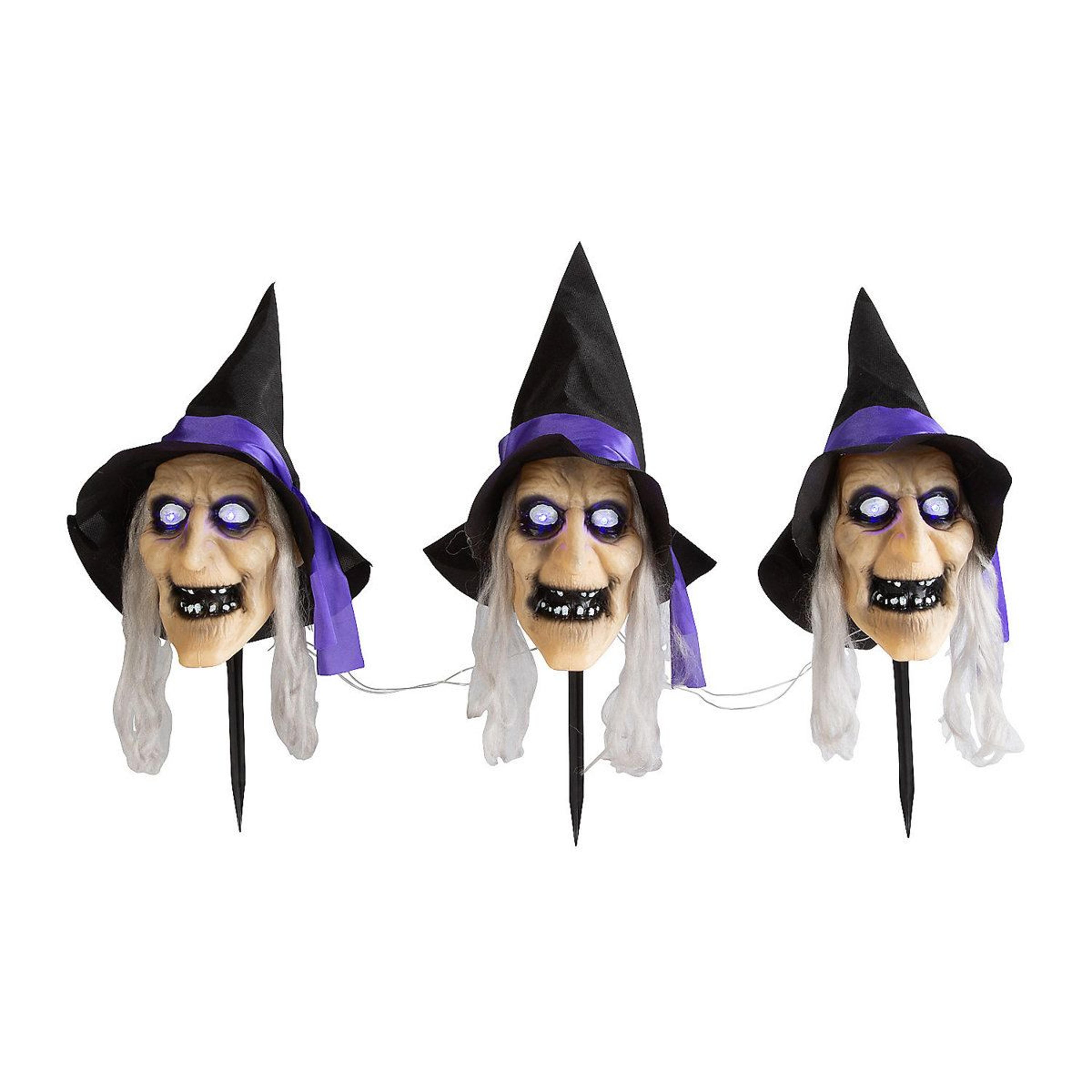 halloween witch garden stake with led lights and battery power