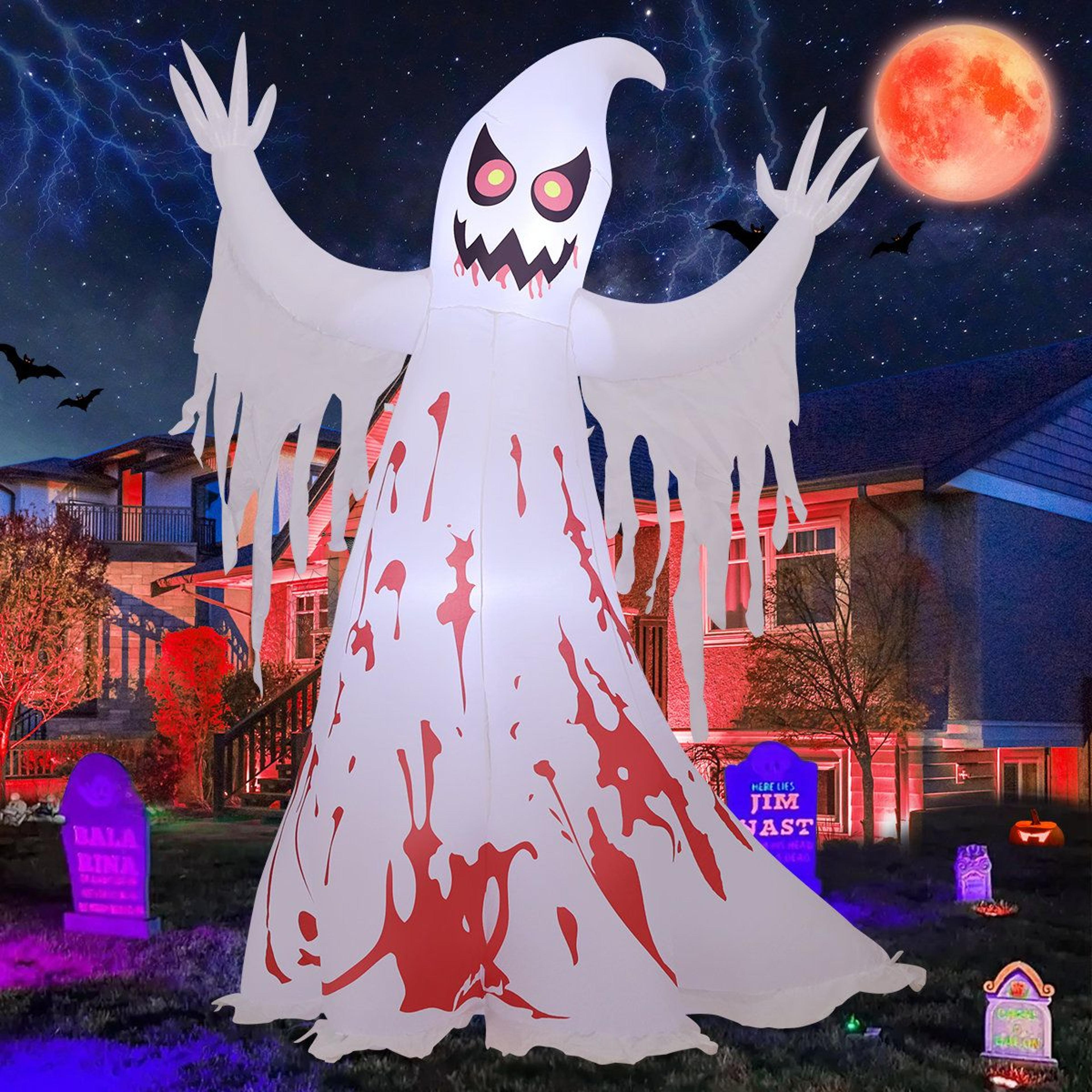 halloween inflatable giant ghost with built-in led lights
