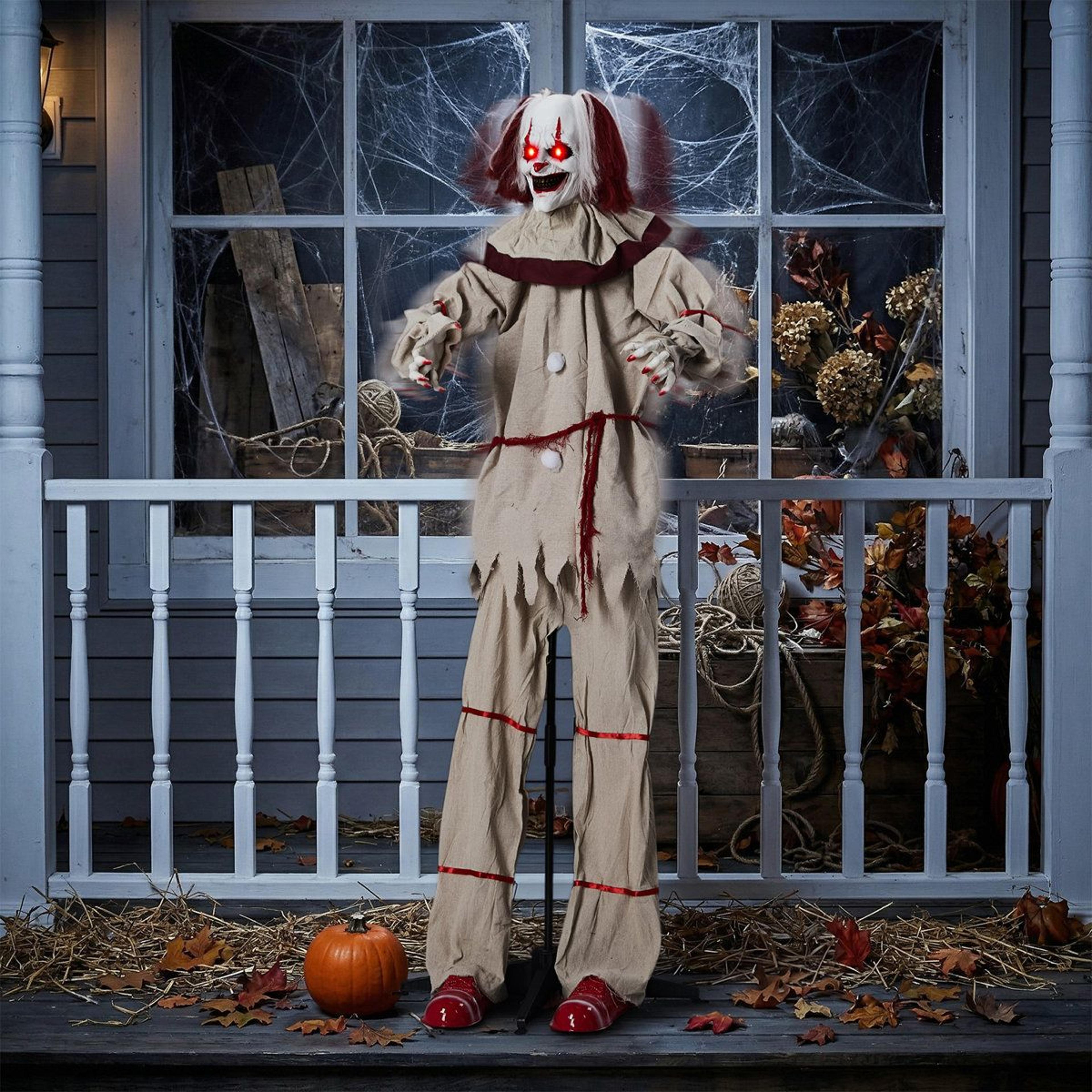 Halloween Animatronic Talking Clown With Balloon And Movable Arms 3