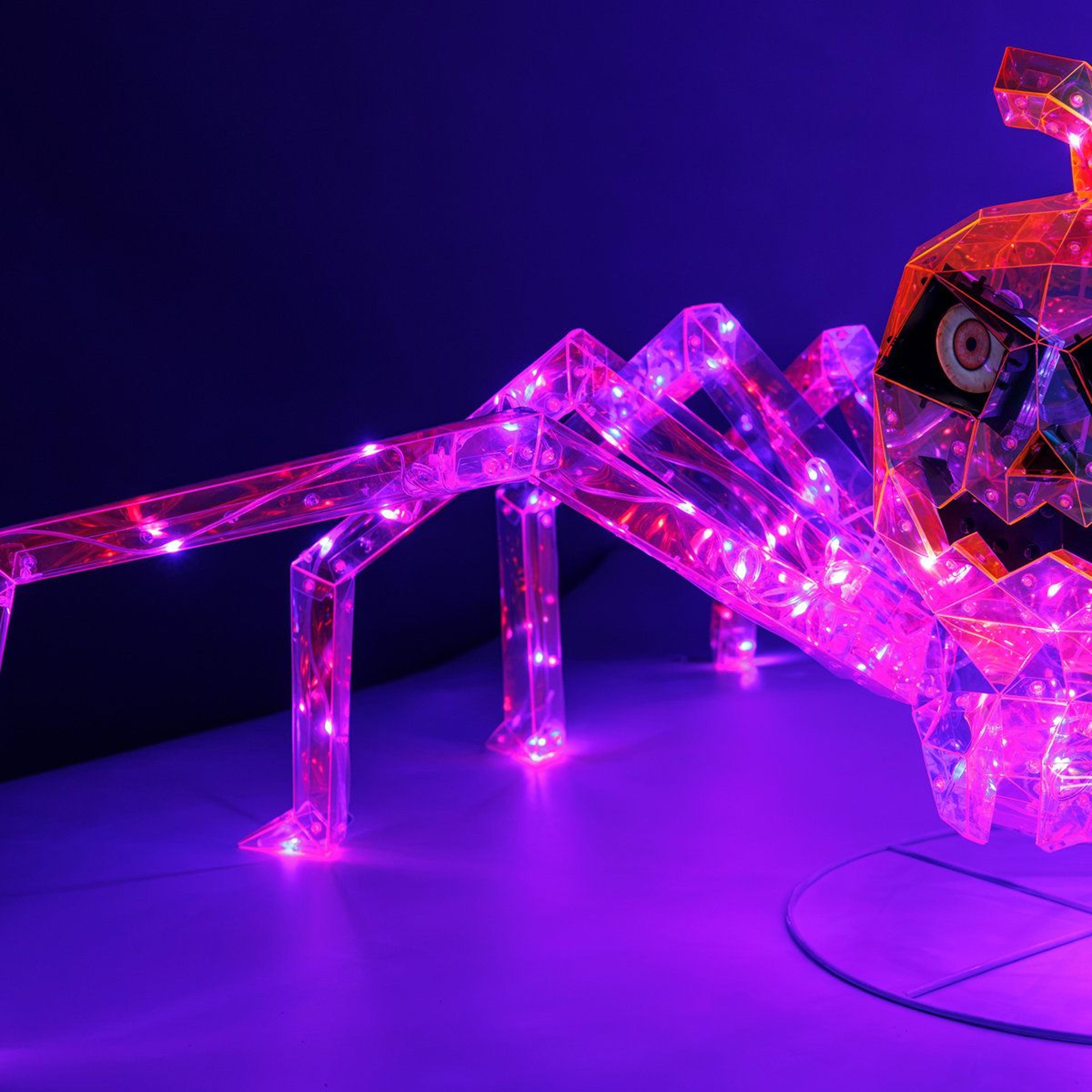 halloween pumpkin spider decorations with multicolor led lights