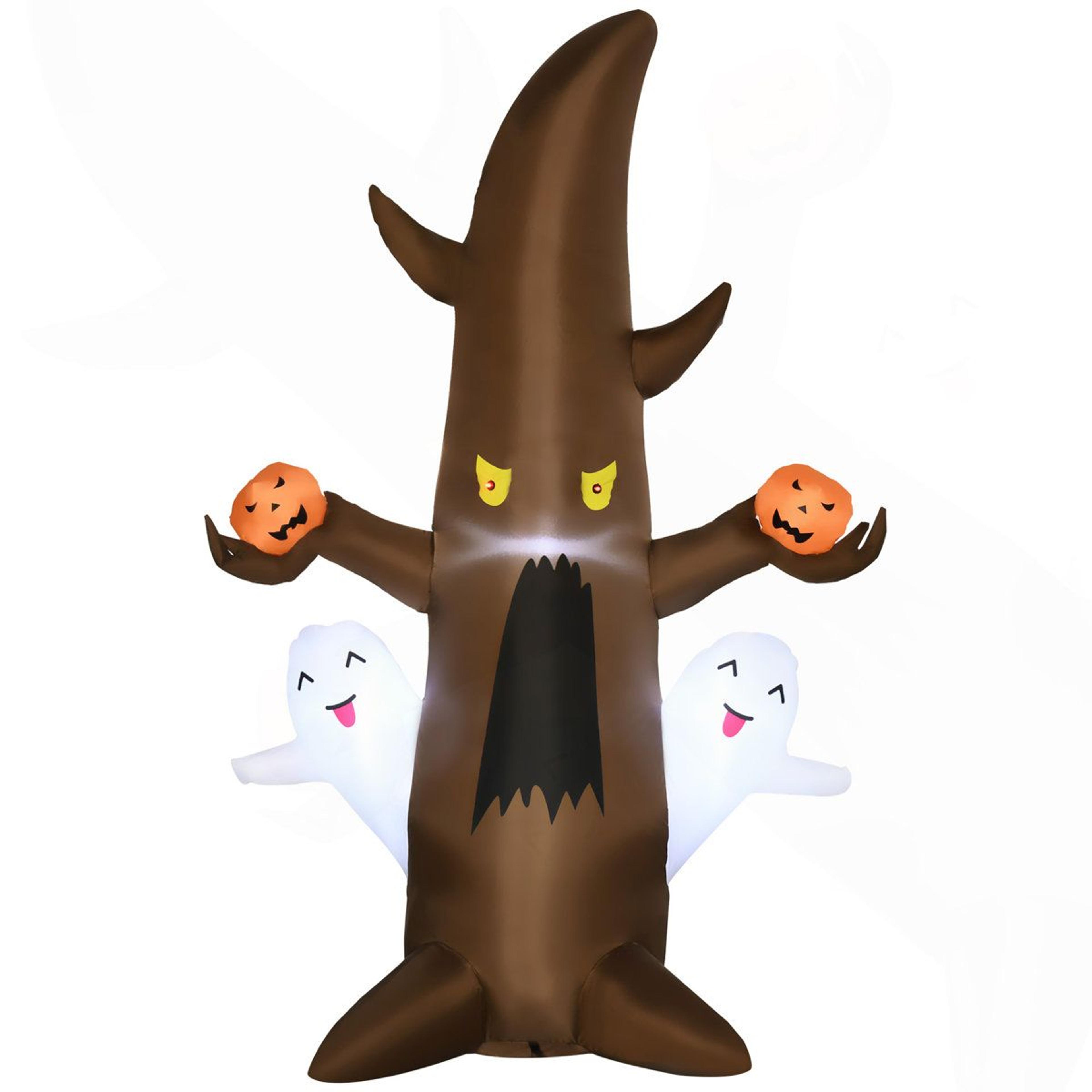 halloween inflatable ghost tree with pumpkins and led lights
