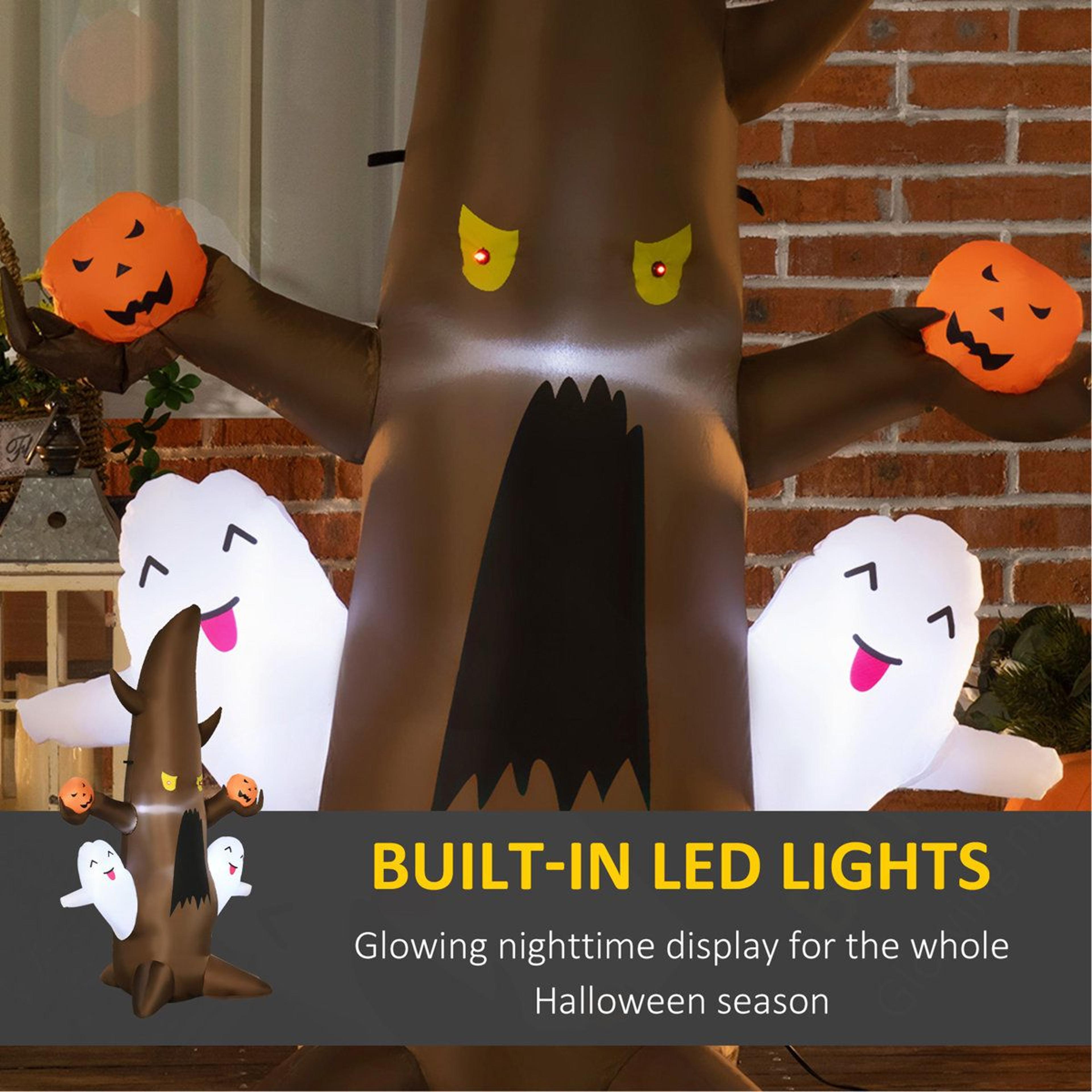 Halloween Inflatable Ghost Tree With Pumpkins And LED Lights 1
