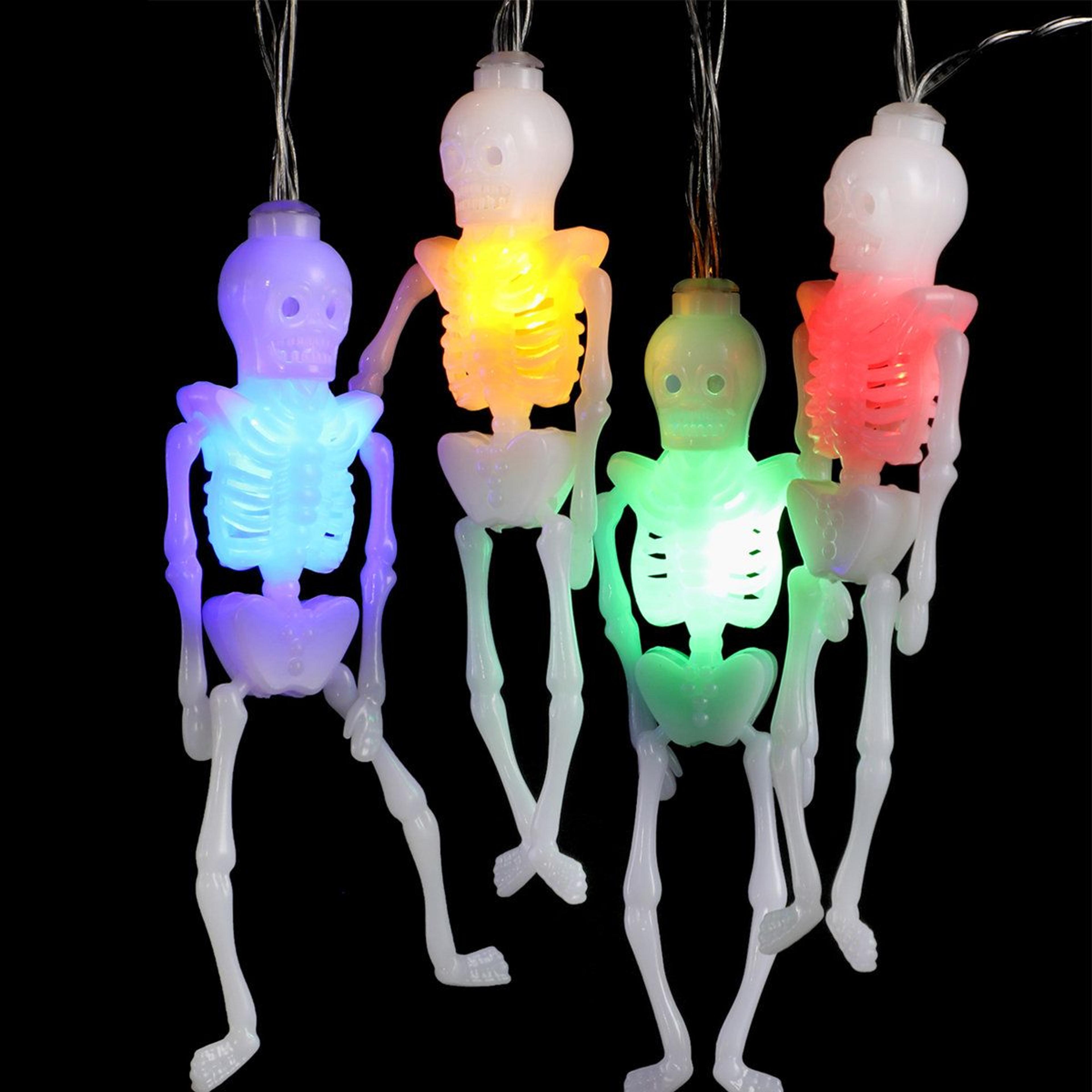 Halloween Skeleton Skull String Lights Battery Operated LED Decorations 6