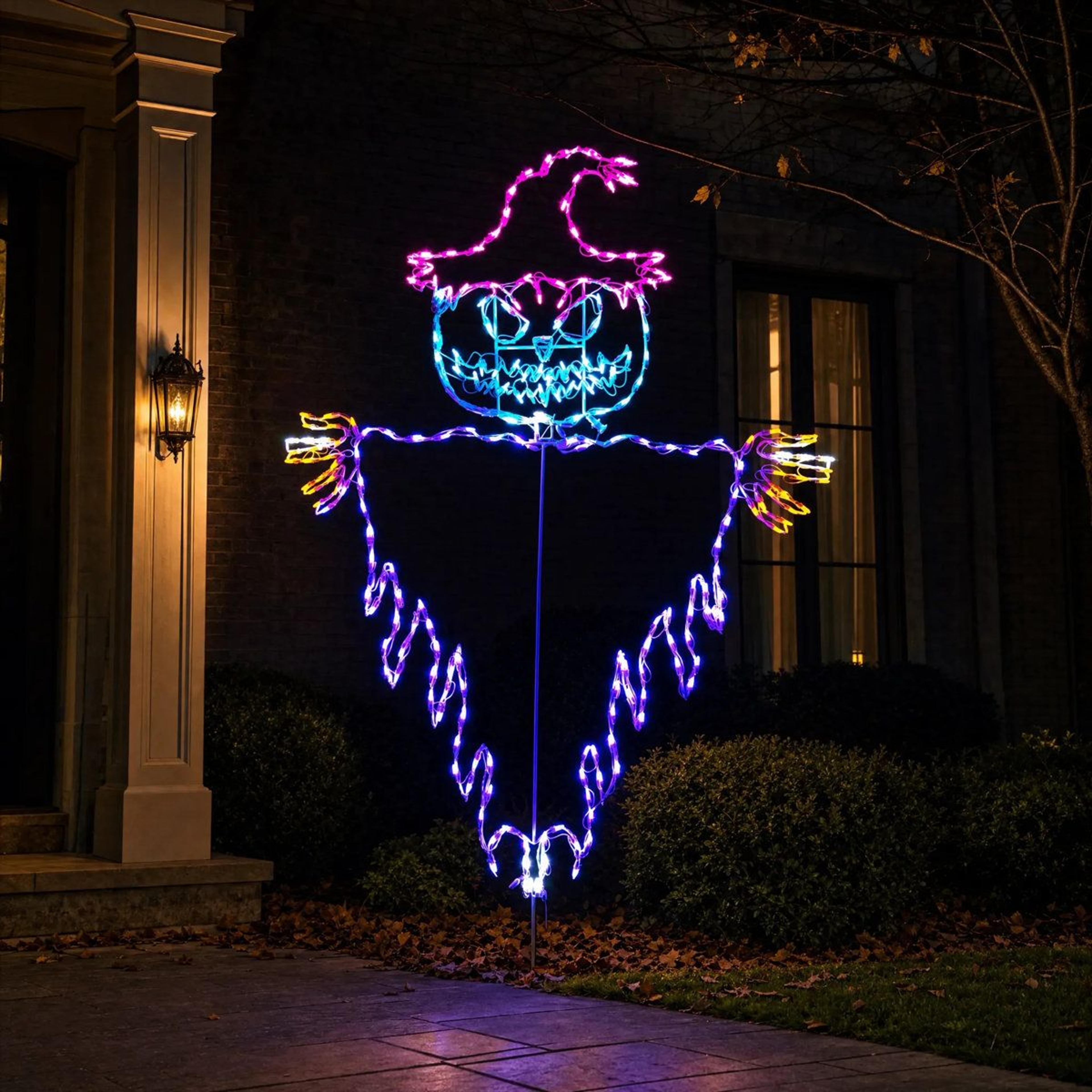 LED Jack O Lantern Halloween Outdoor Decoration With Plug In Power 6