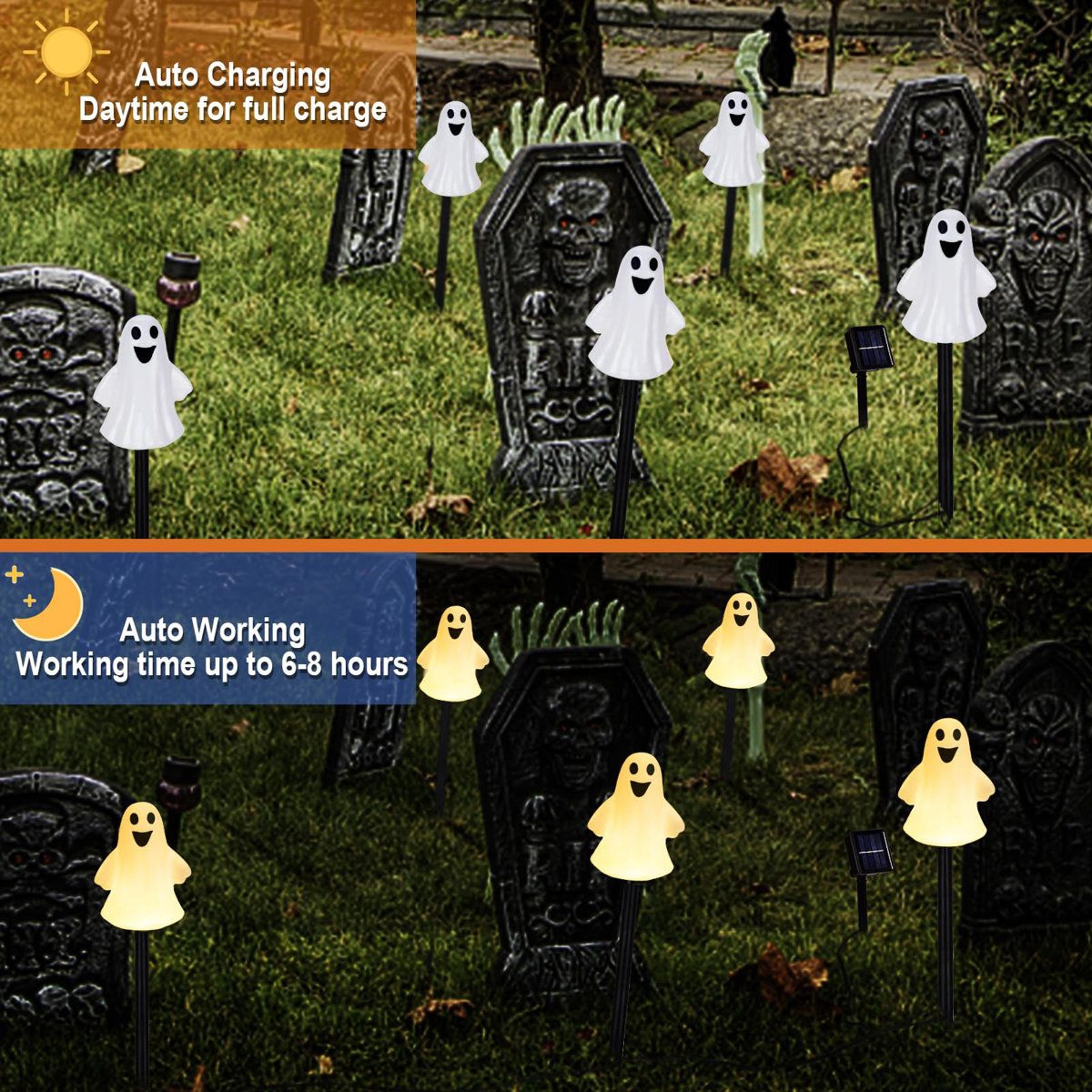 Halloween Ghost Garden Stake Outdoor Decoration With Plug In Power 2