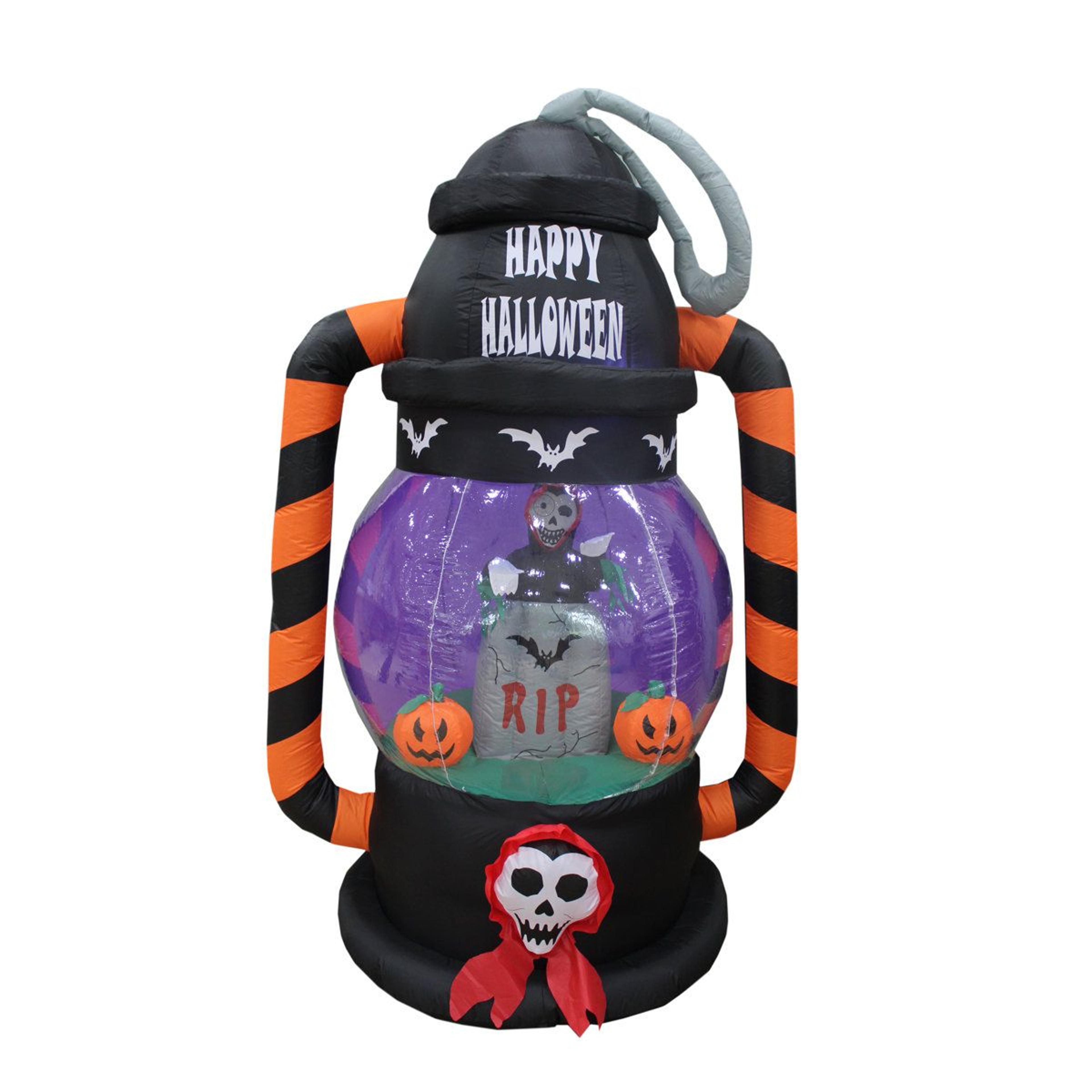halloween inflatable lantern with skeleton and tombstone decorations