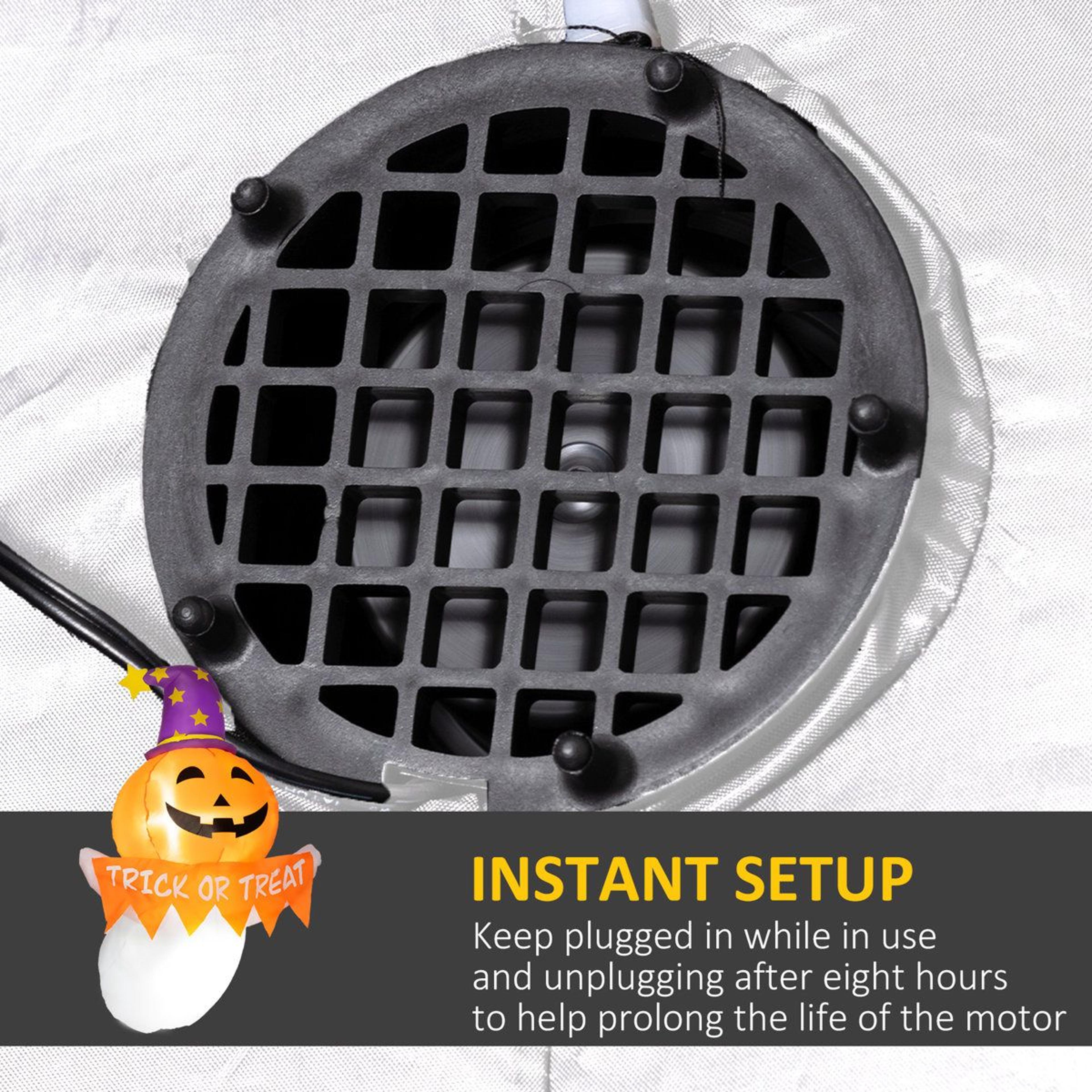 Halloween Inflatable Window Ghost Decoration With Orange Face 2