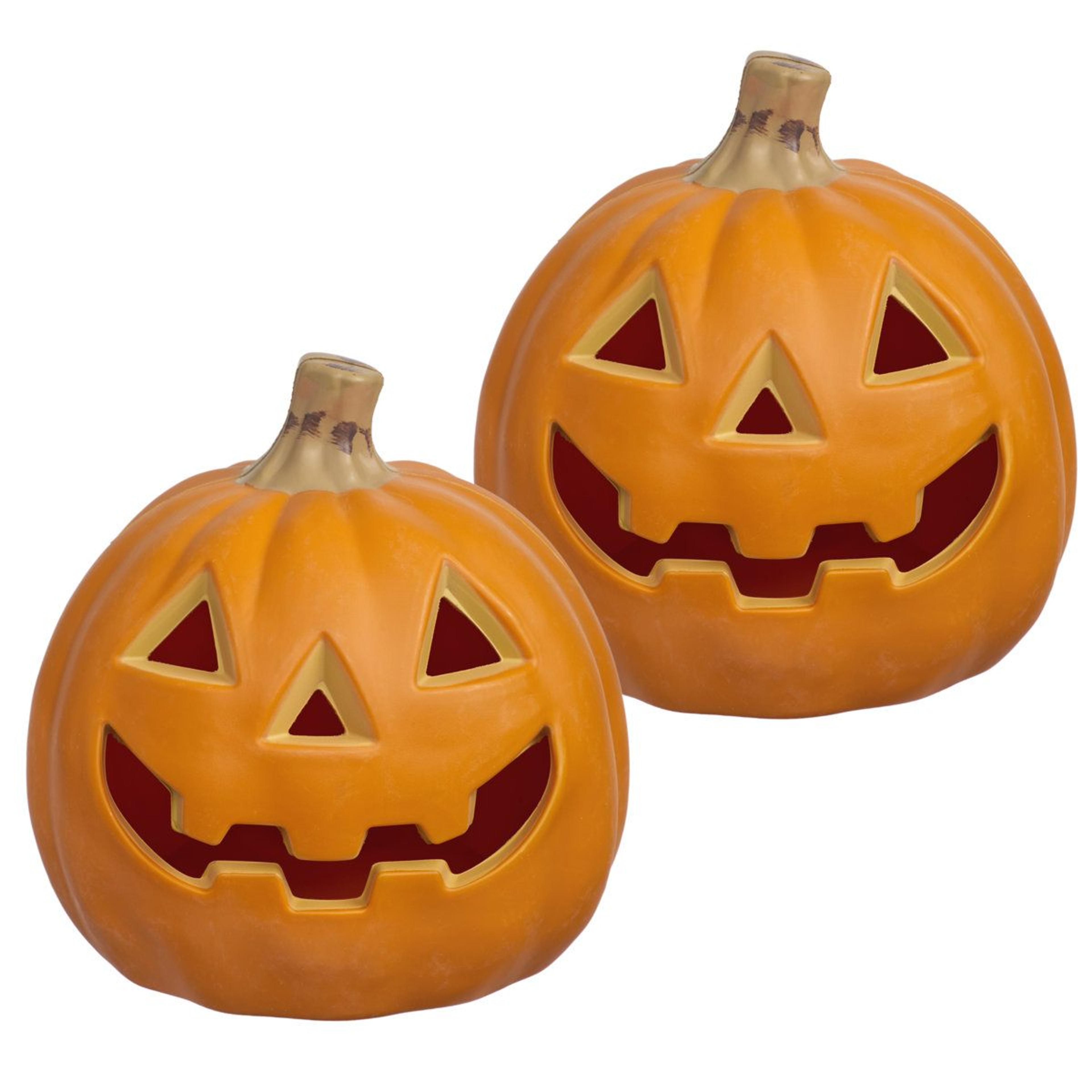 LED Lighted Jack O Lantern Pumpkins With Timer For Halloween Decor 3