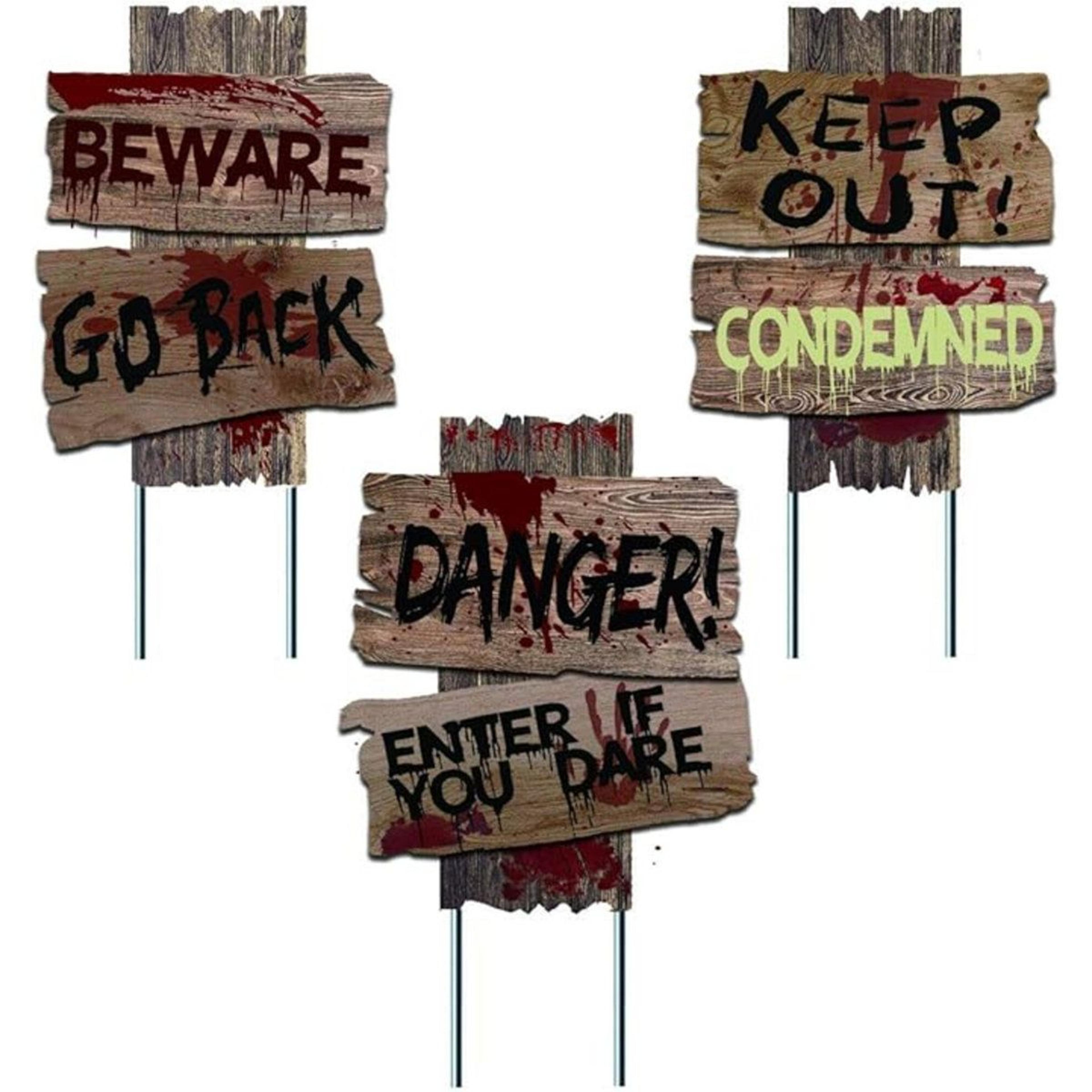 halloween zombie vampire yard signs with stakes