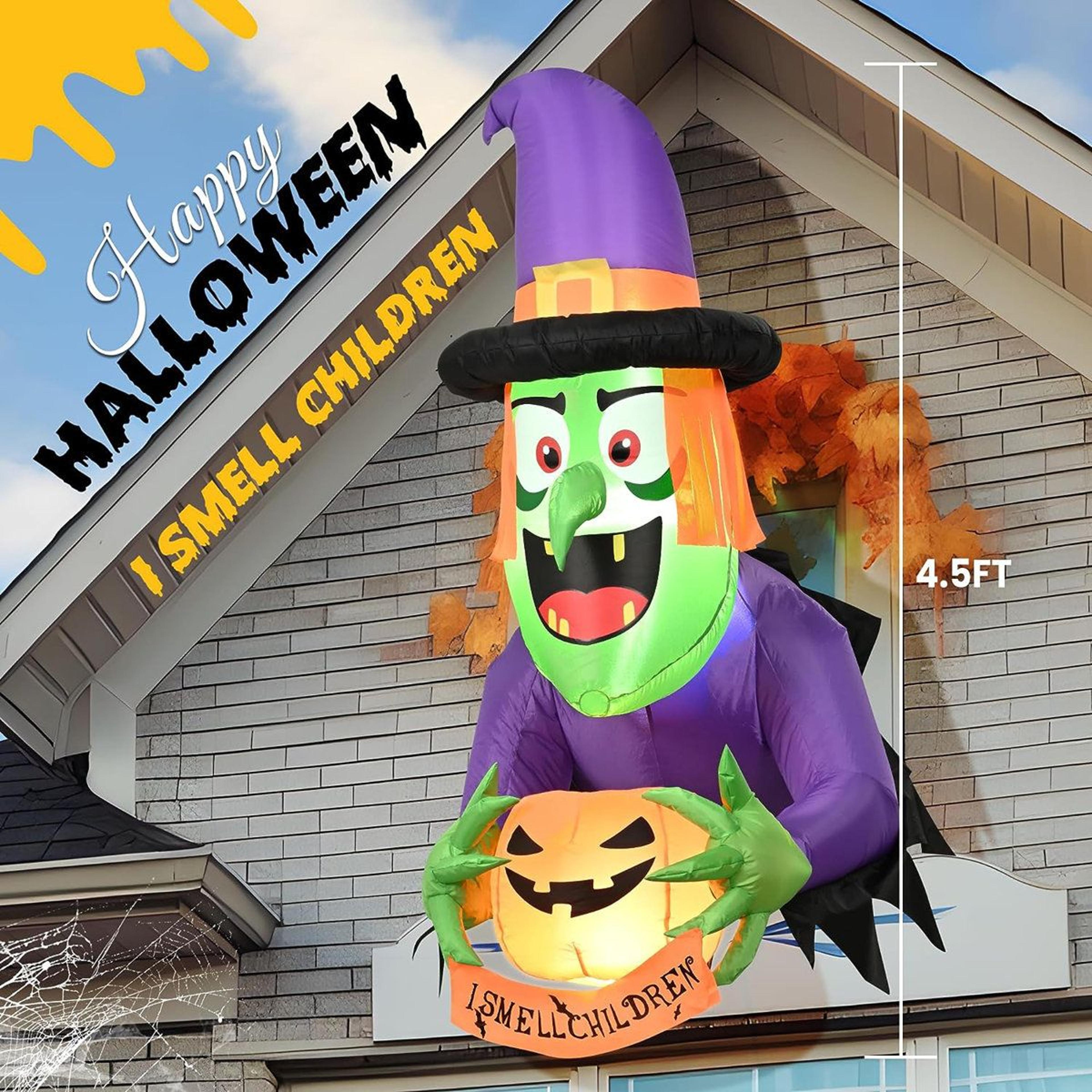 Halloween Outdoor Inflatable Decoration With LED Lights Multicolor Polyester 5