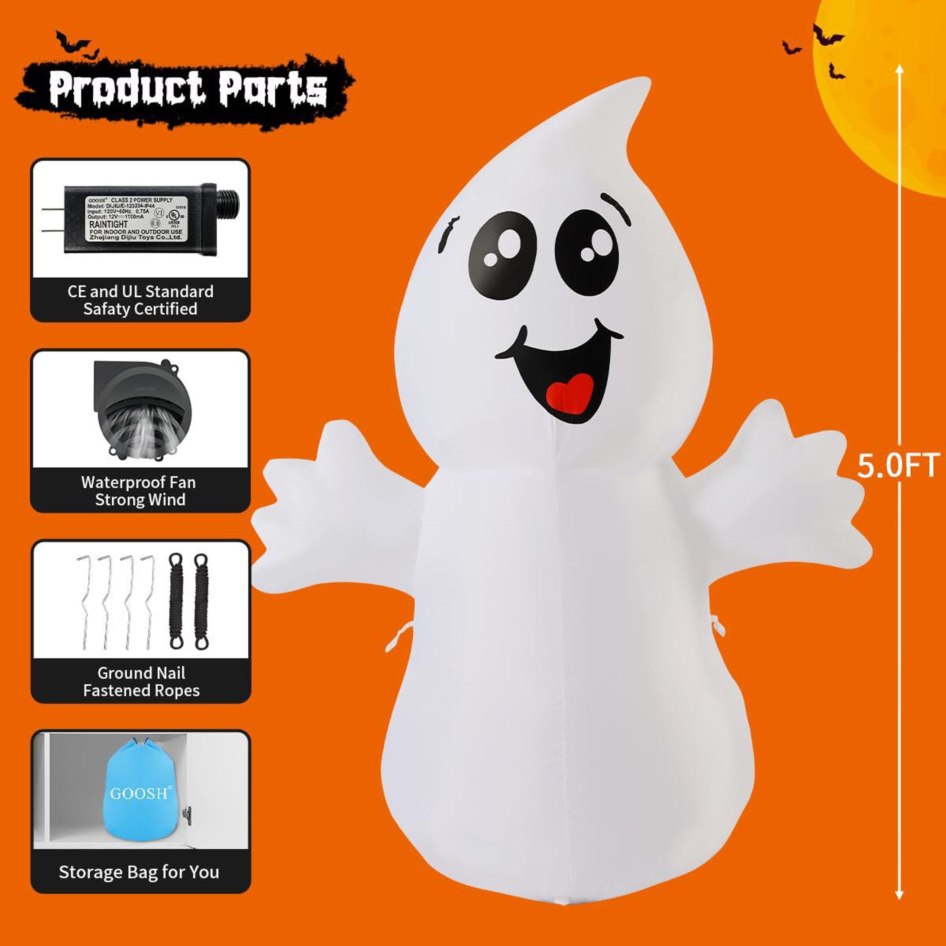Halloween Inflatable Ghost With Multicolor LED Lights 2