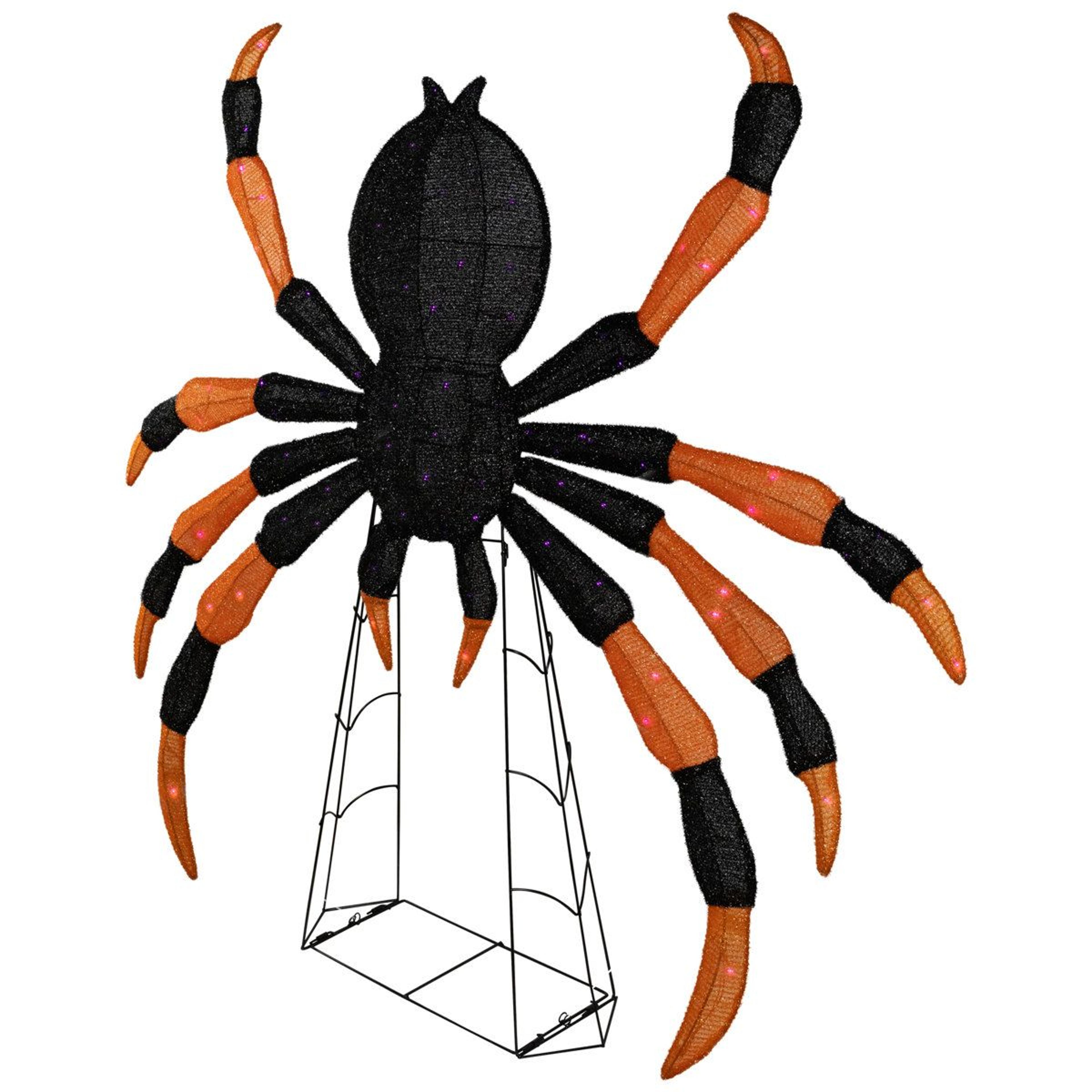 lighted spider halloween decoration with purple led lights