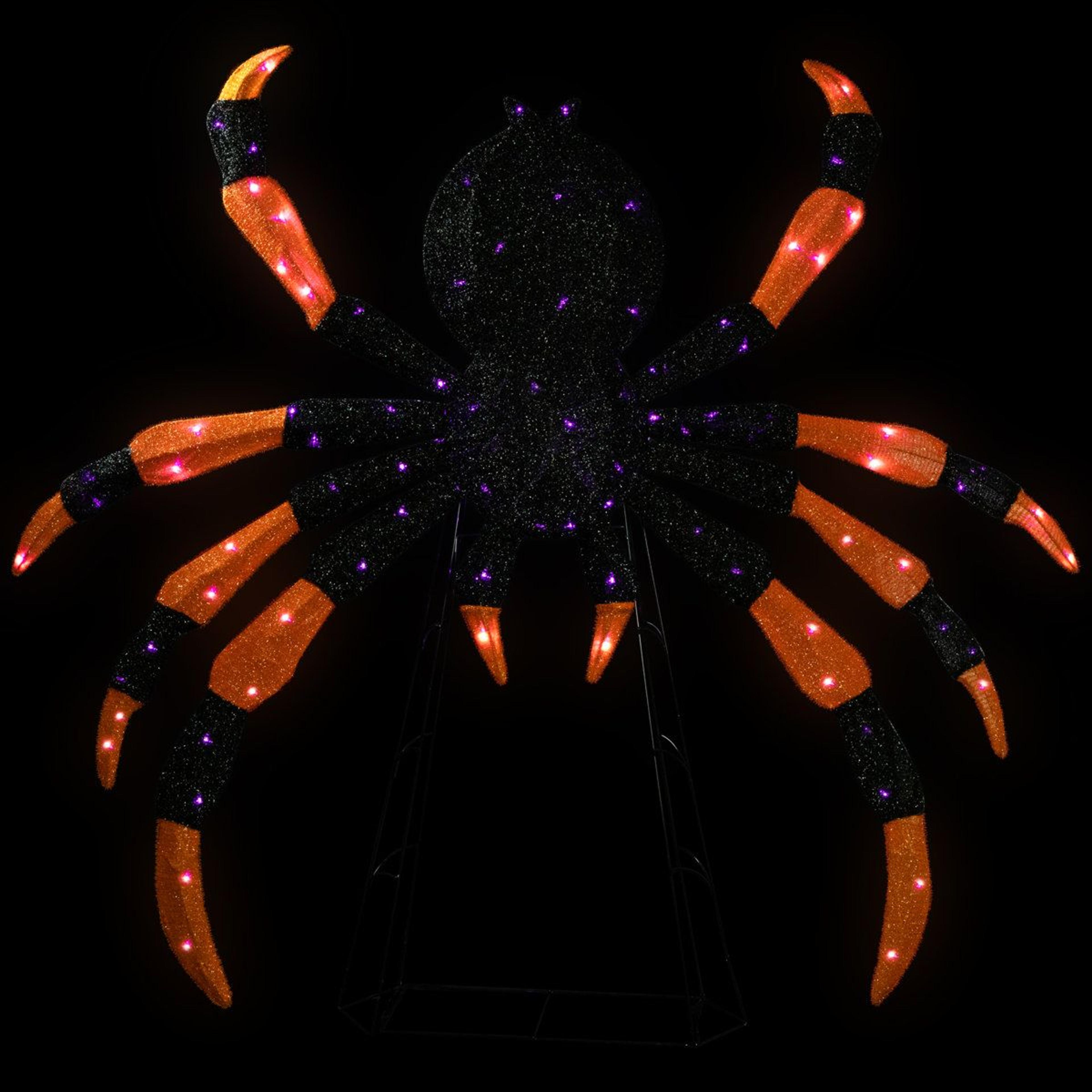 Lighted Spider Halloween Decoration With Purple LED Lights 1