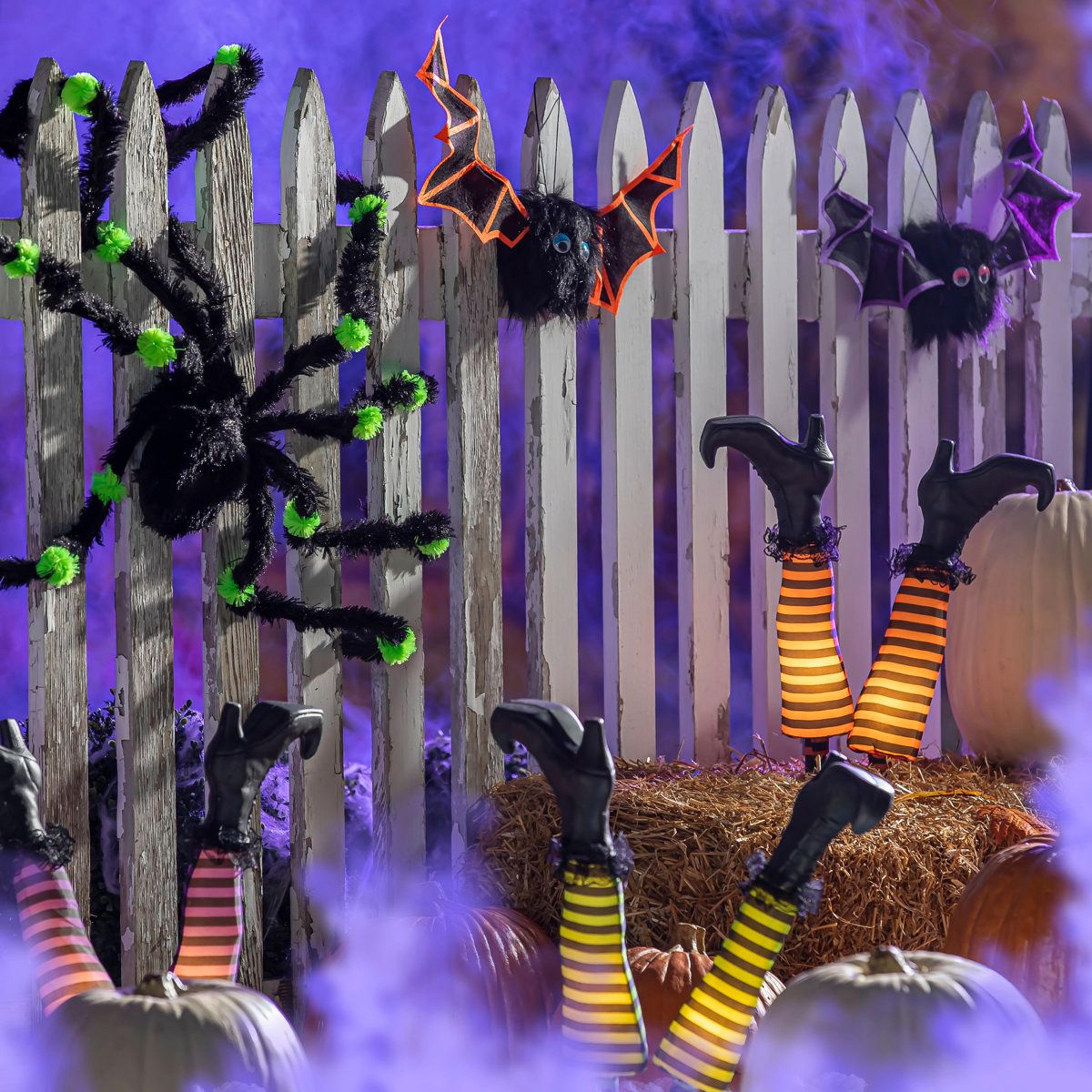 halloween spider decorations plastic hanging and freestanding figurines