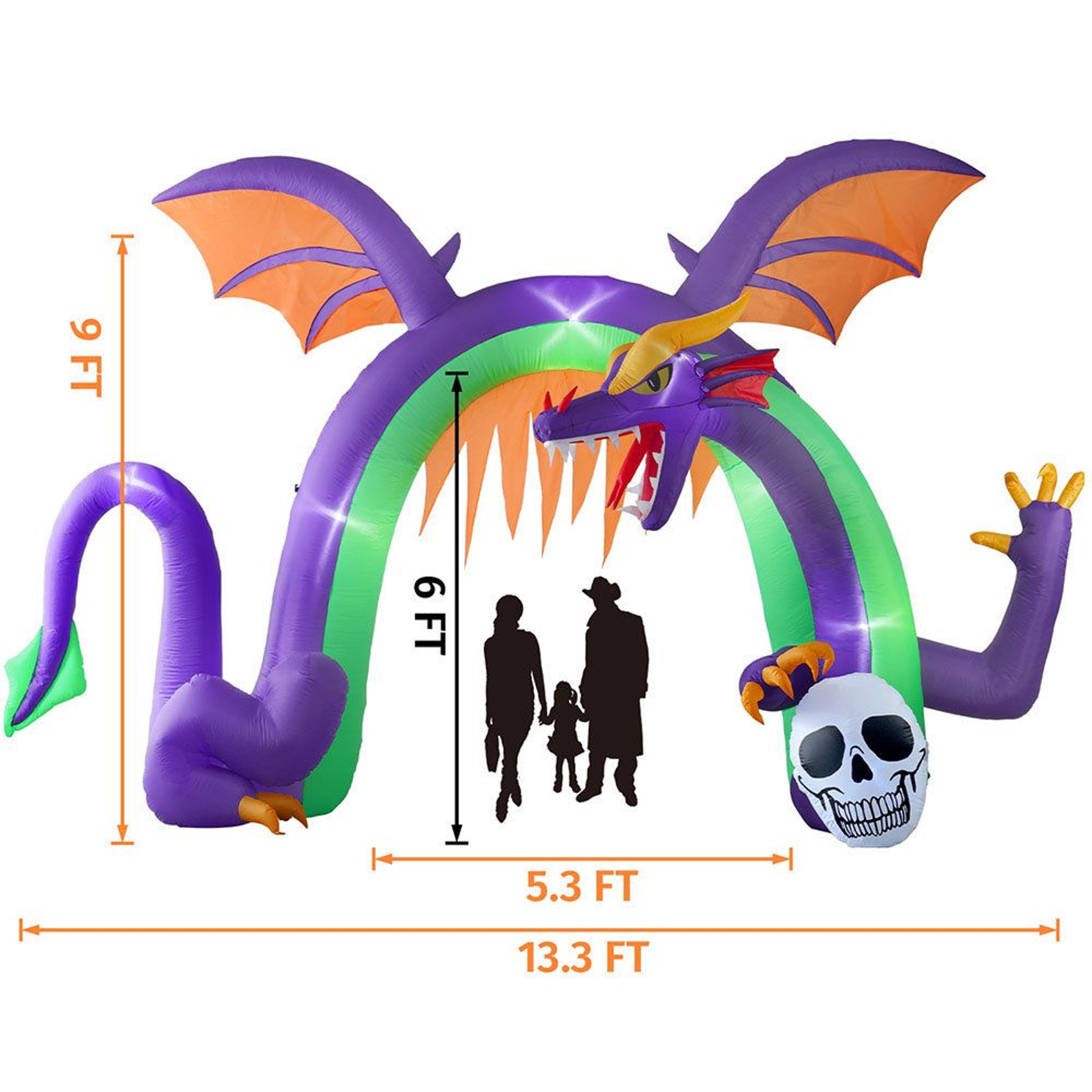 Dragon Archway Halloween Inflatable Outdoor Decoration With LED Lights 2