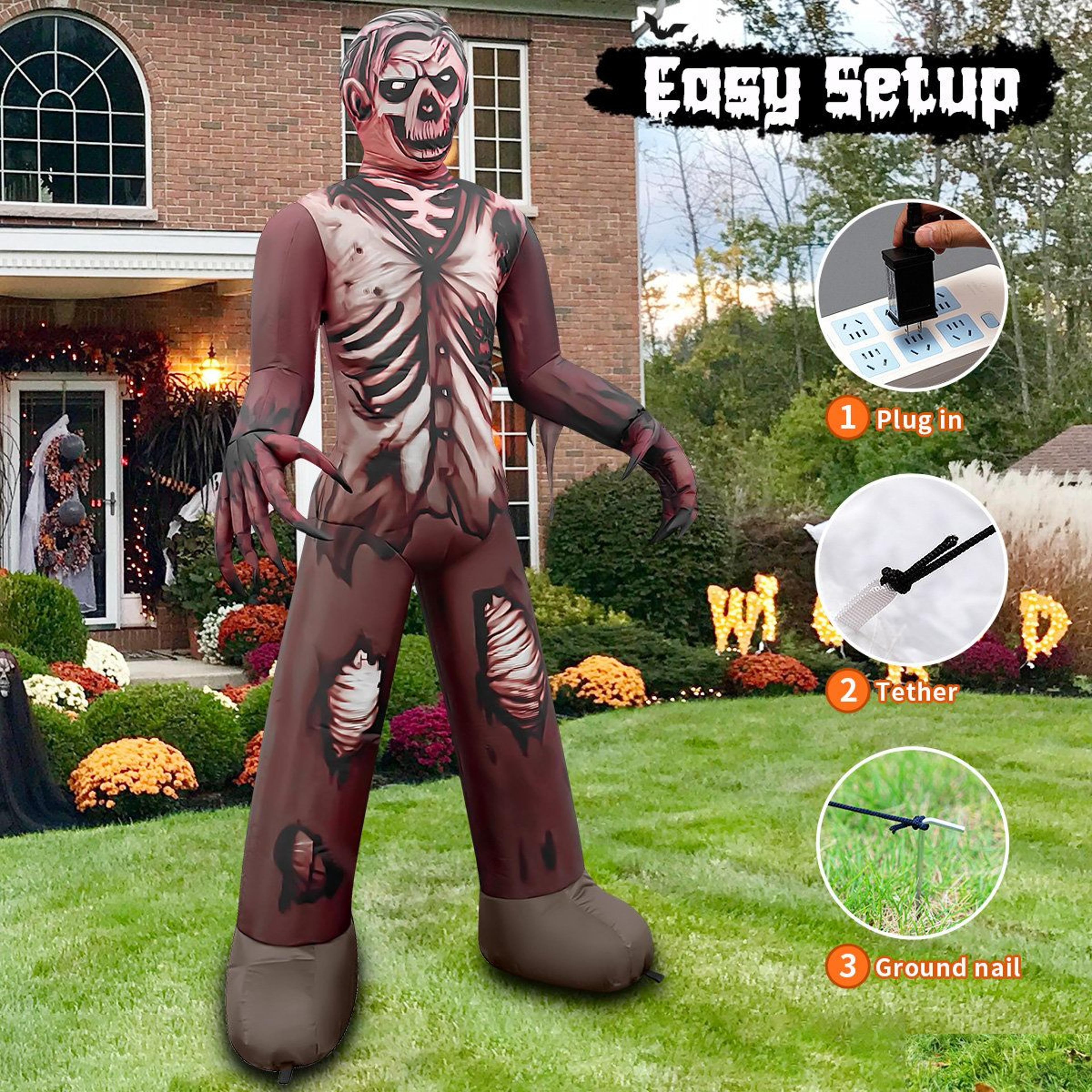Halloween Inflatable Zombie With Tilting Head And LED Lights 2