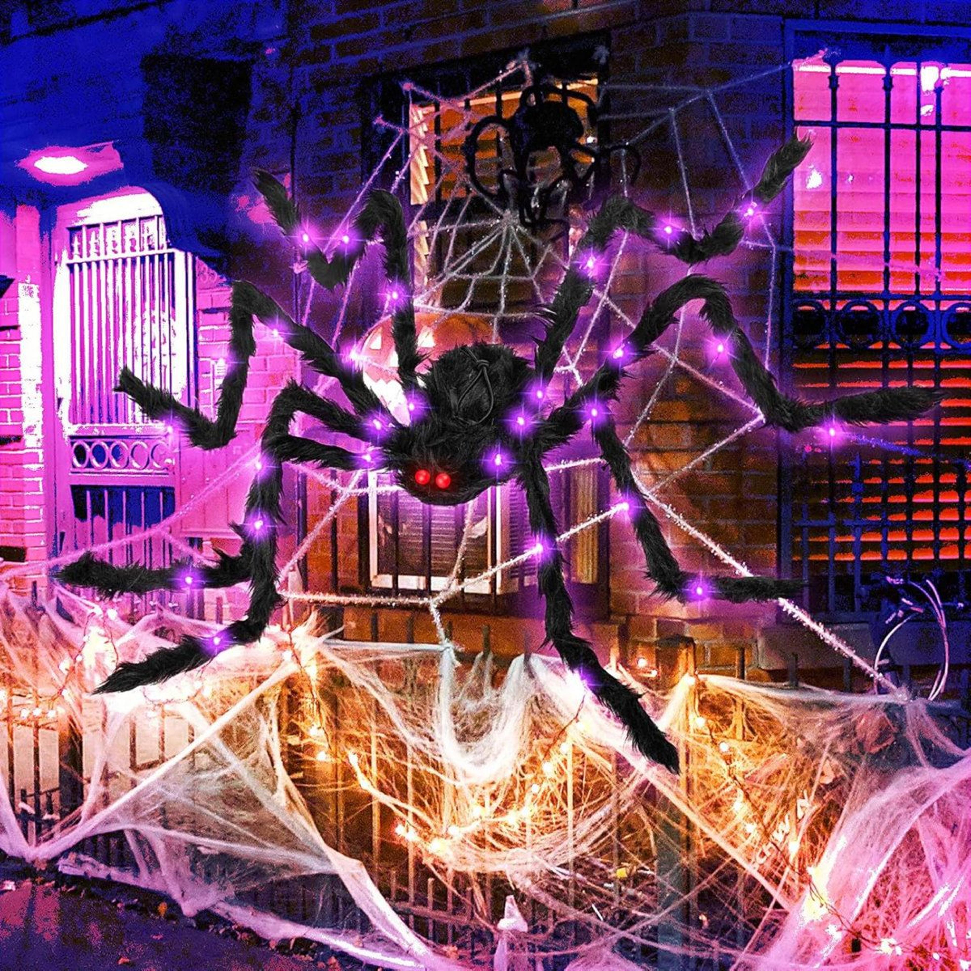 Giant Light Up Halloween Spider Decoration Battery Powered Indoor Outdoor Decor 6