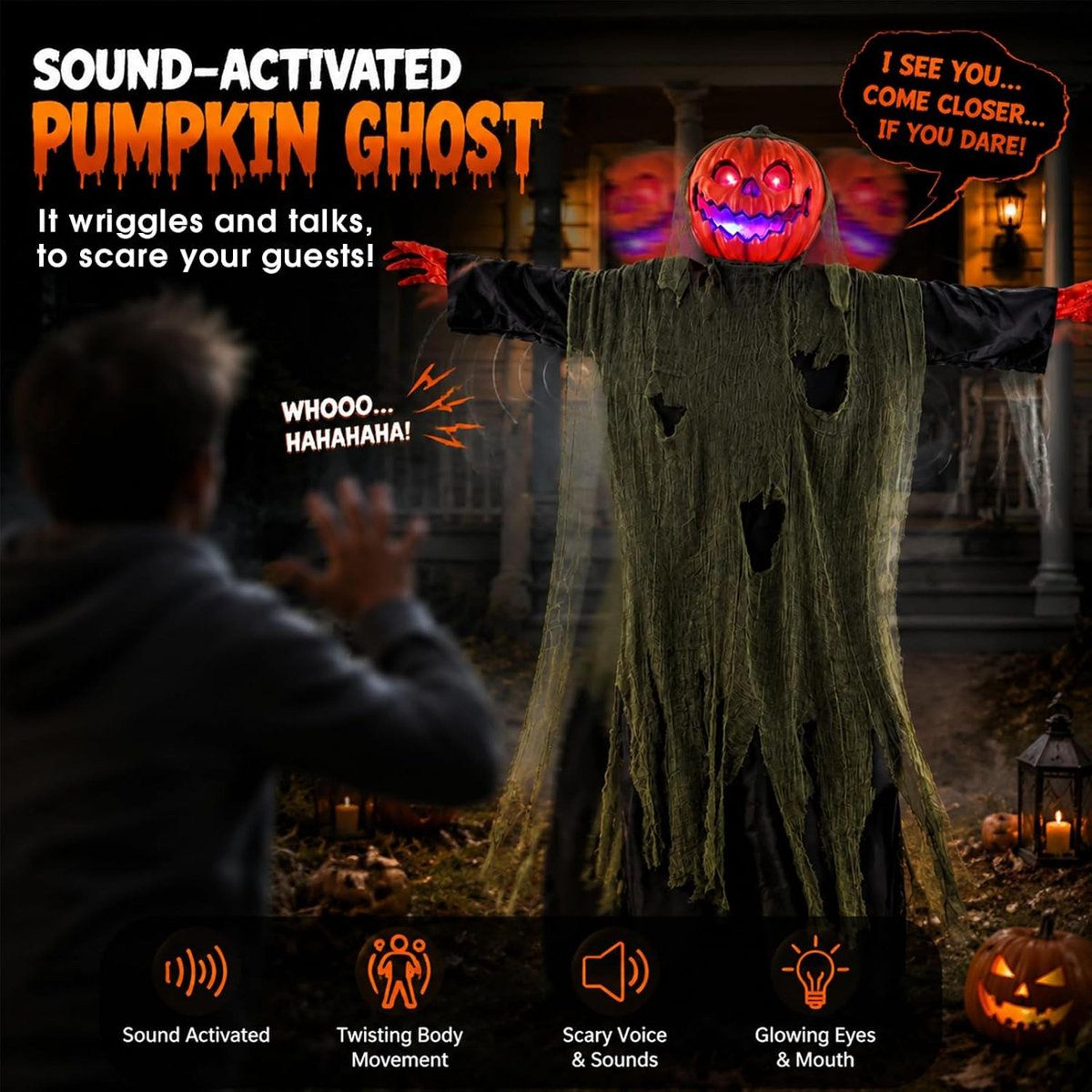 Halloween Outdoor Decoration With Purple LED Lights And Spooky Figurine Design 1