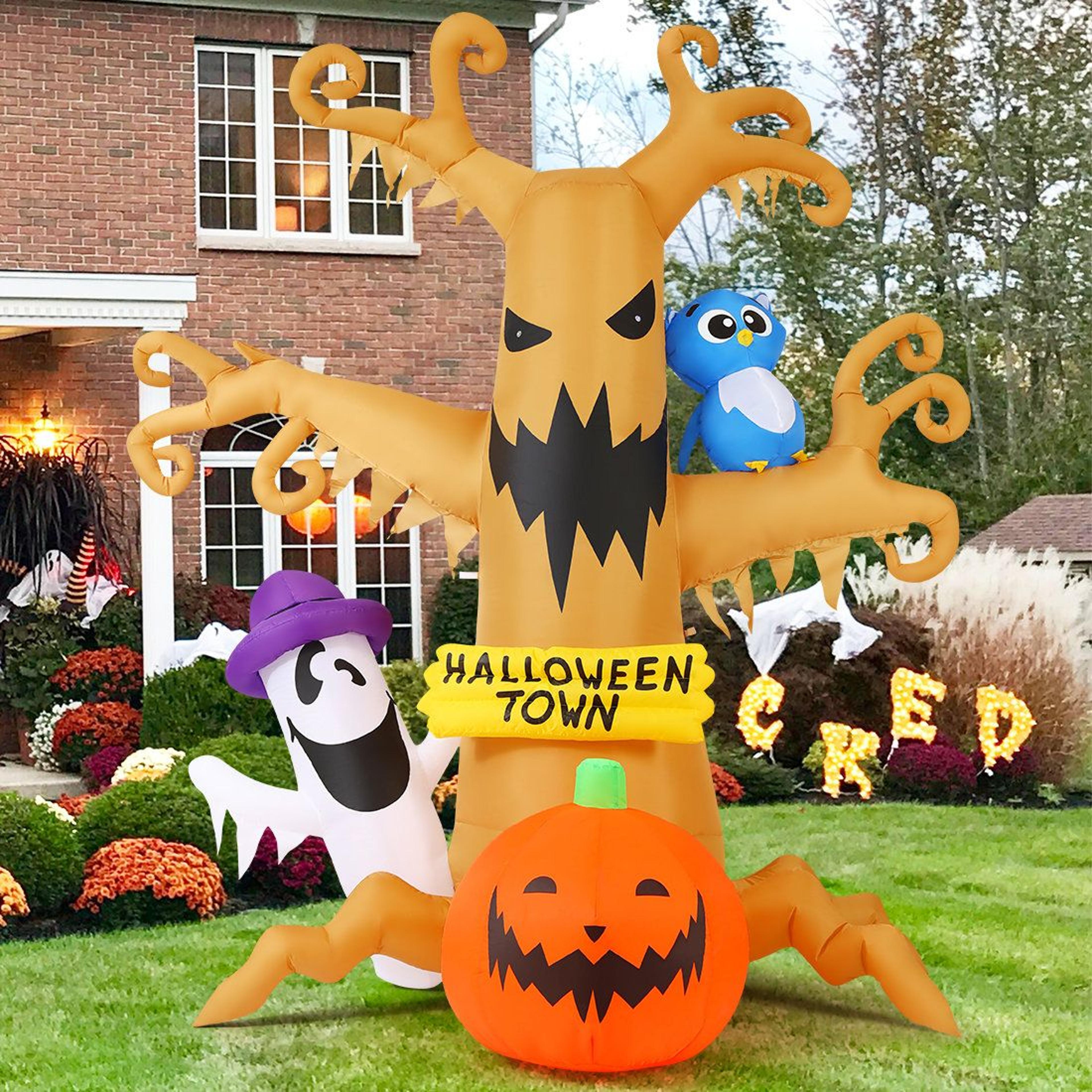 LED Halloween Inflatable Haunted Tree With Ghost Pumpkin  Owl 3