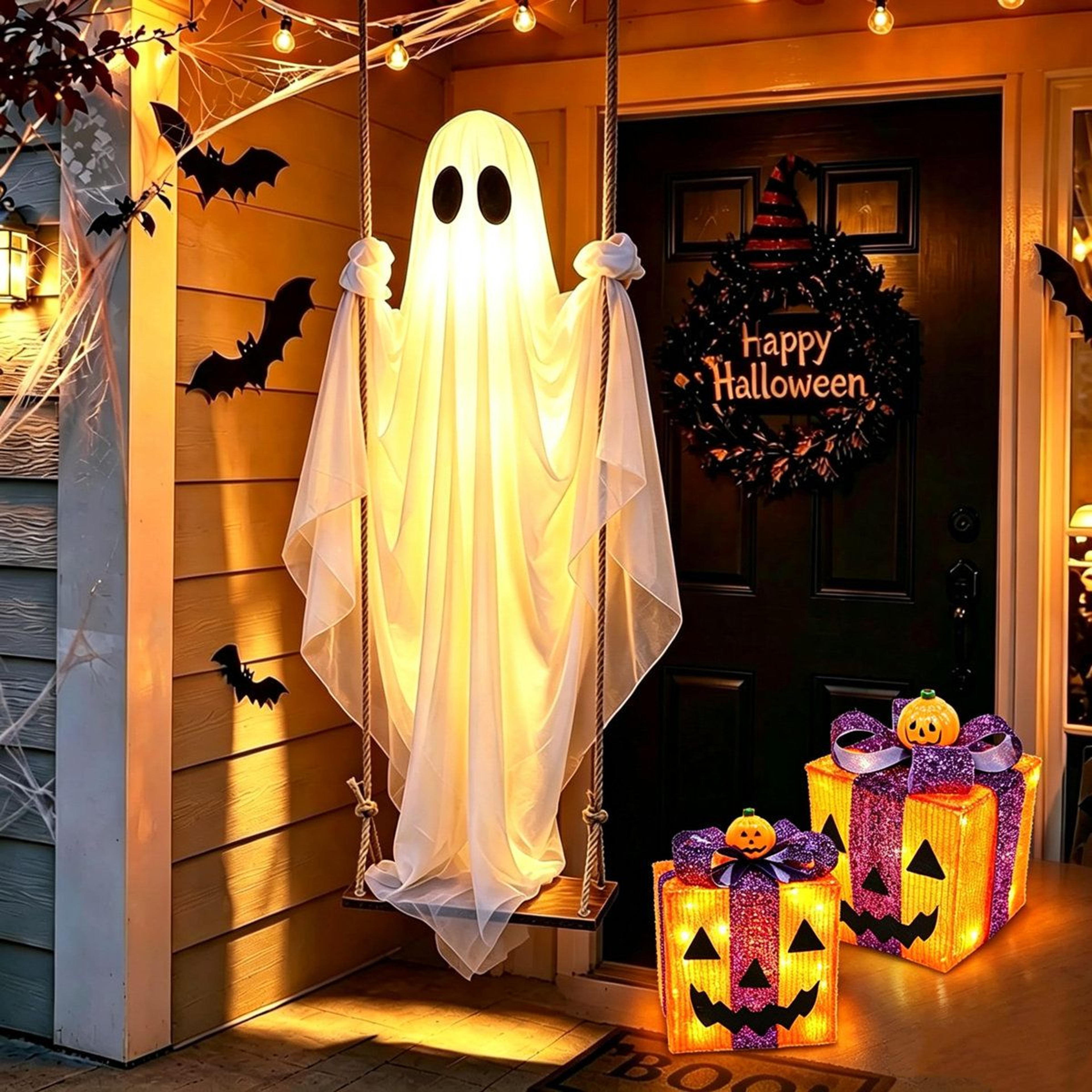 Lighted Halloween Pumpkin Gift Box Decorations With Lighting Modes 4