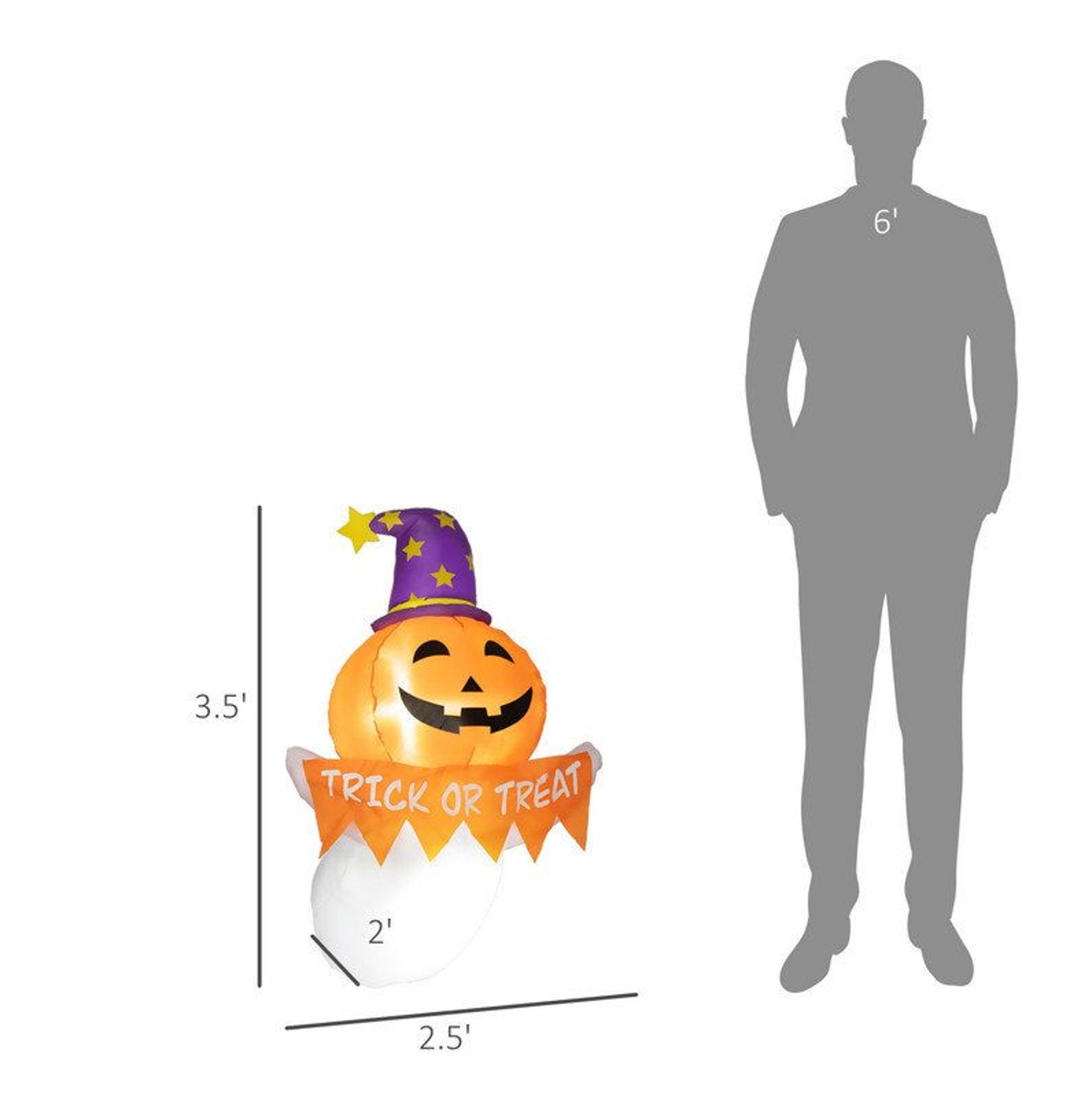 Halloween Inflatable Ghost With LED Lights For Outdoor Yard Decor 3