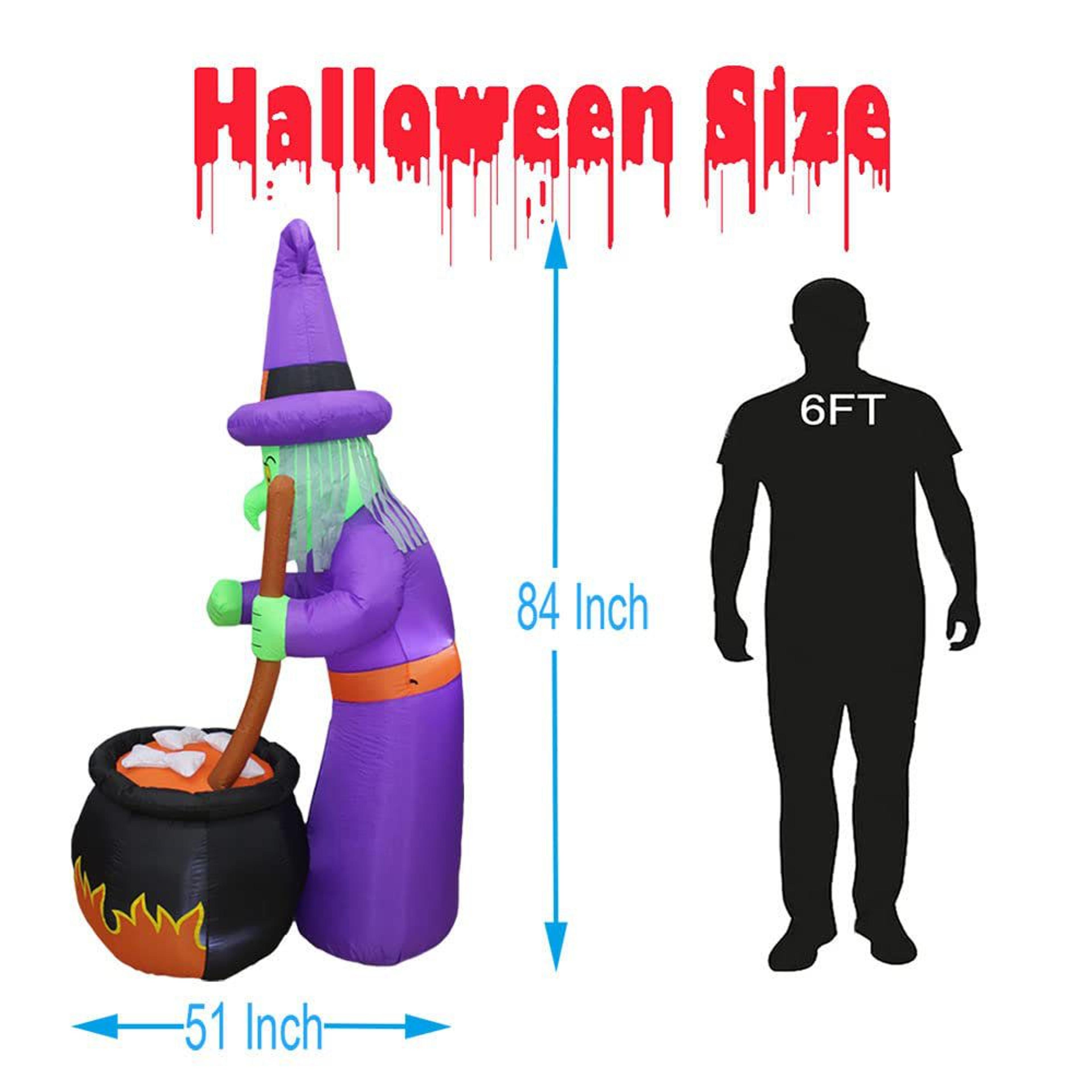 Halloween Witches Inflatable Outdoor Decoration With LED Lights 3