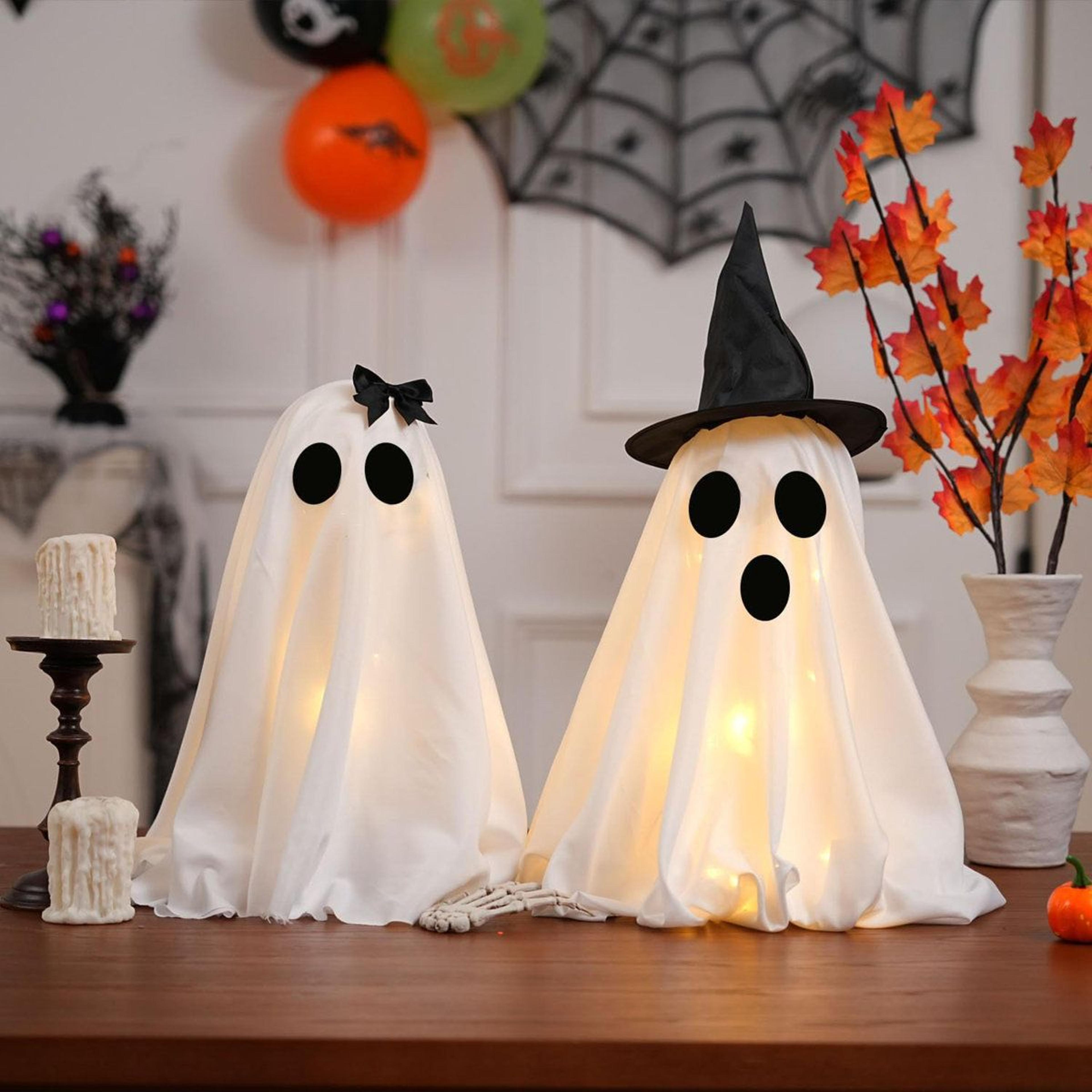 Light Up Halloween Ghost Decorations With LED Lights And Timer 1